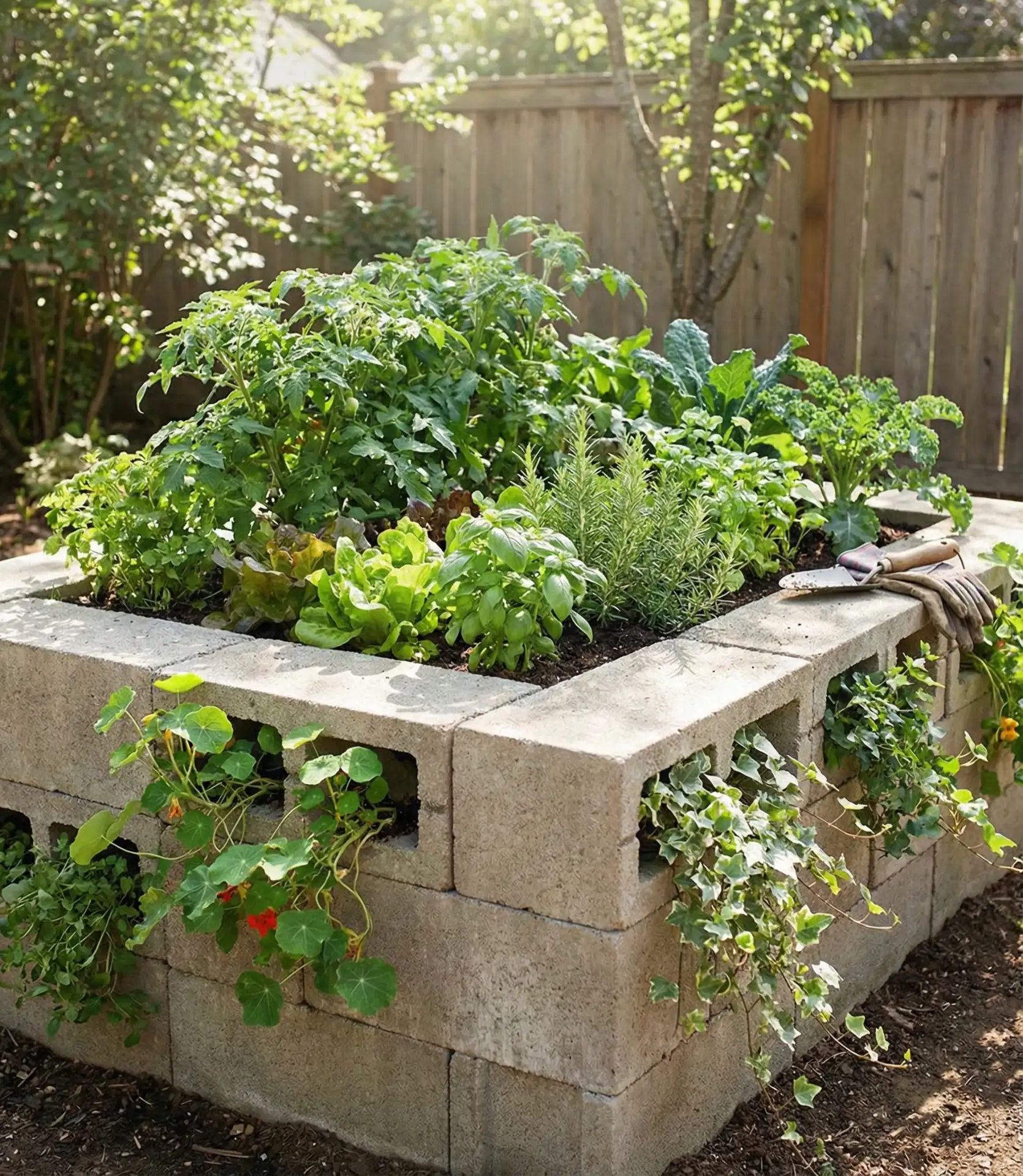 Cinder Block Raised Garden Beds 2