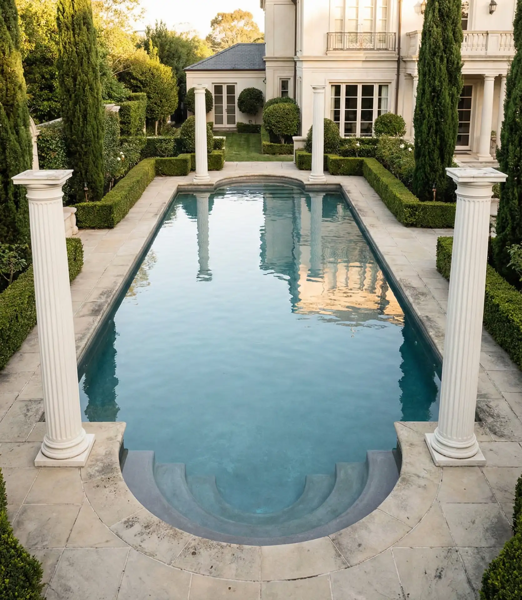 Classic Roman End Pool with Columns 1