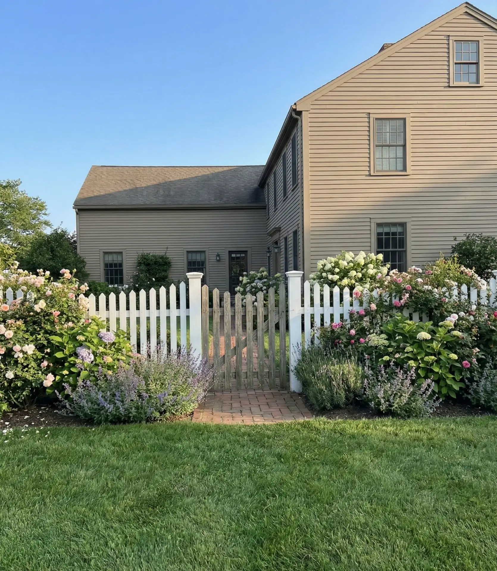 Classic White Picket Front Yard Fence 1