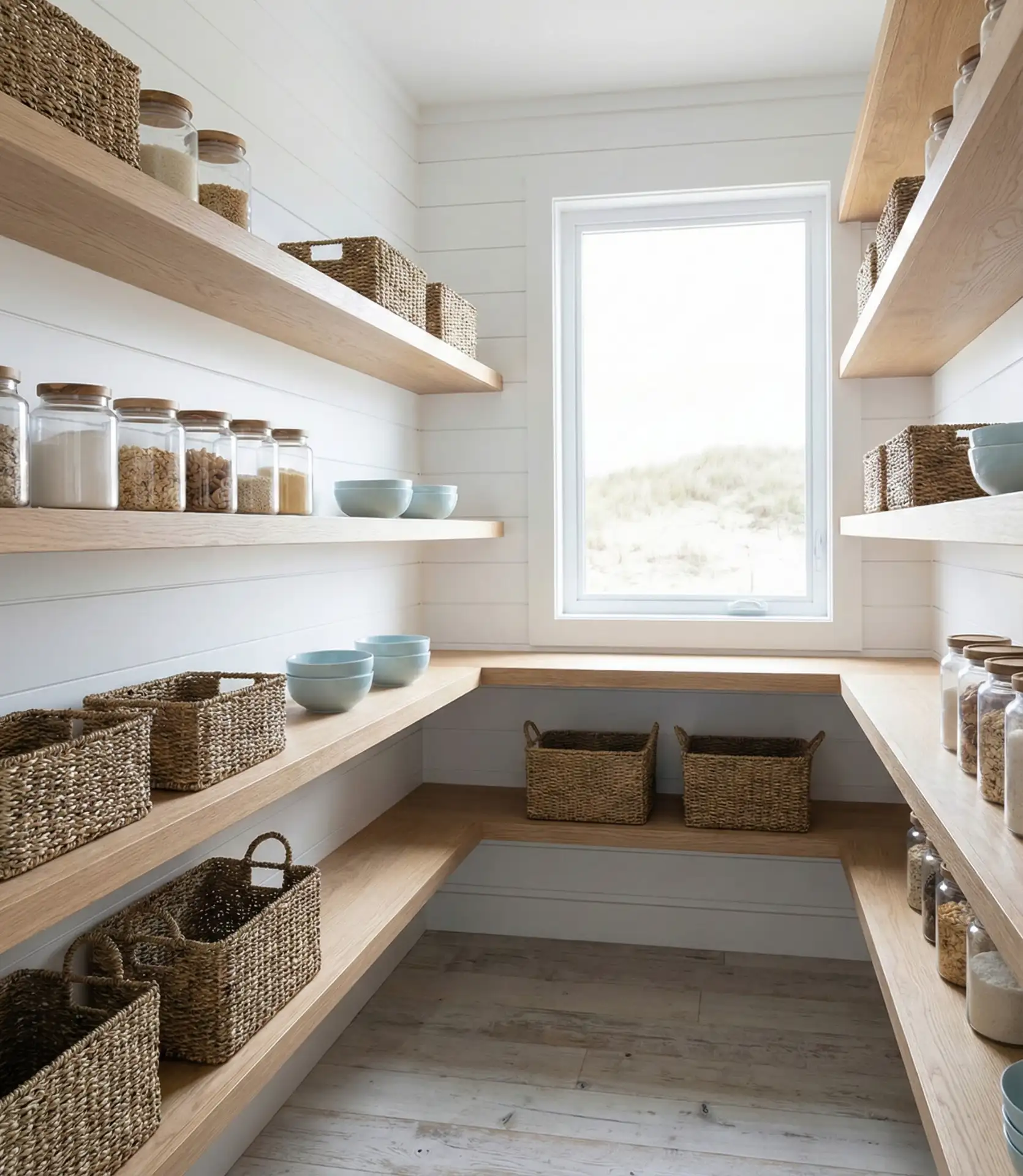 Coastal-Inspired Light and Airy Pantry 1