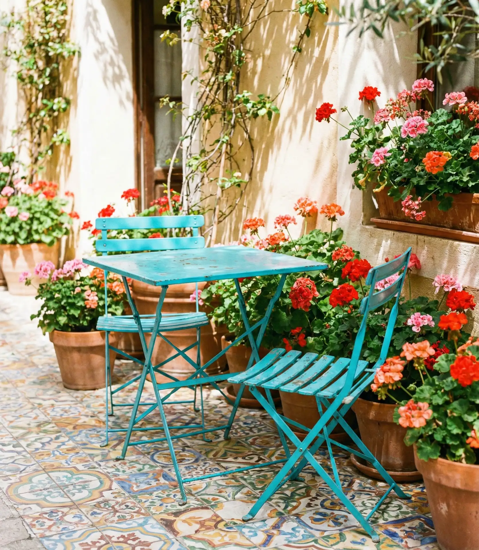 Colorful Metal Cafe Set for Creative Spaces 2