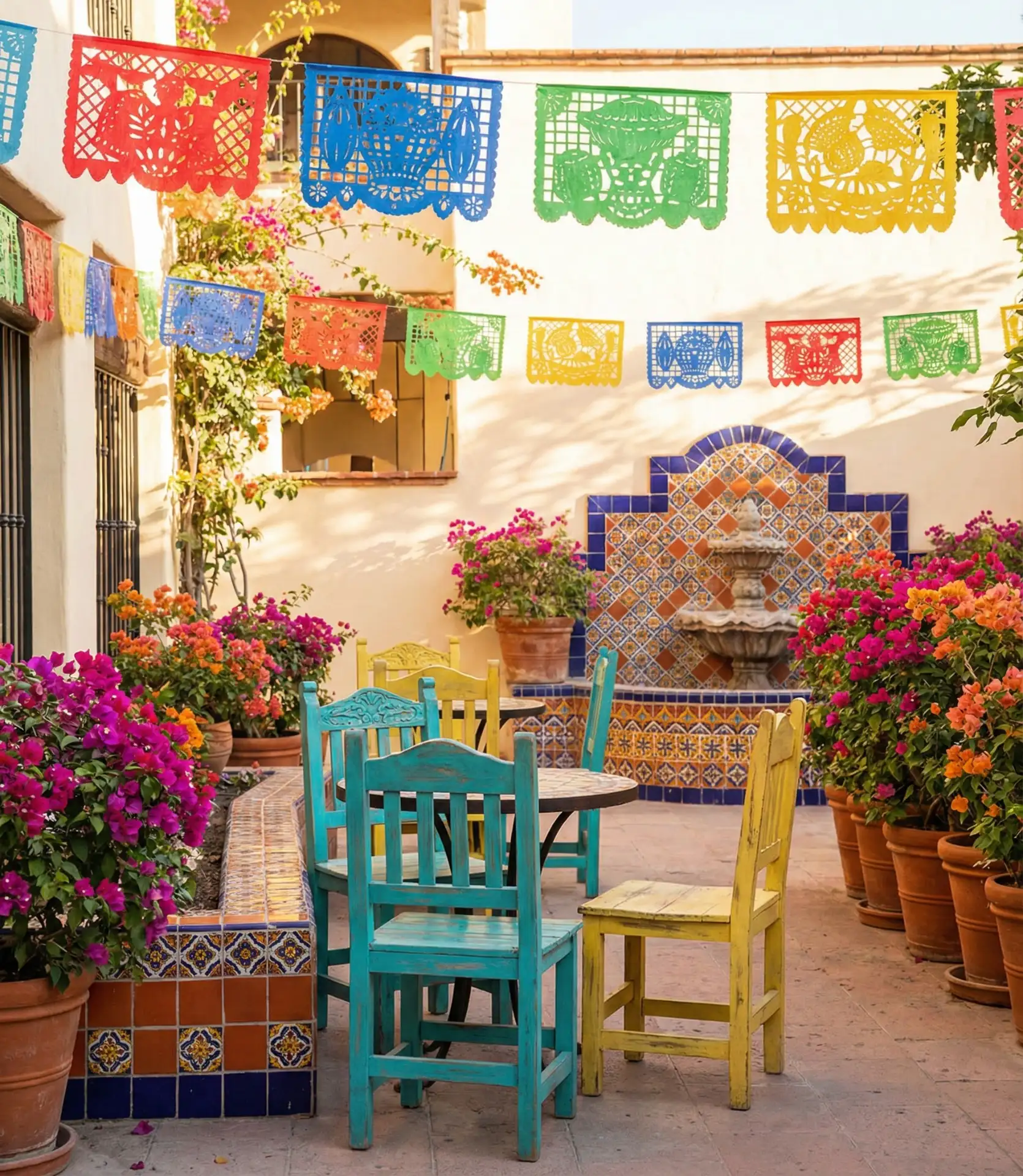 Colorful Mexican Fiesta Courtyard 1