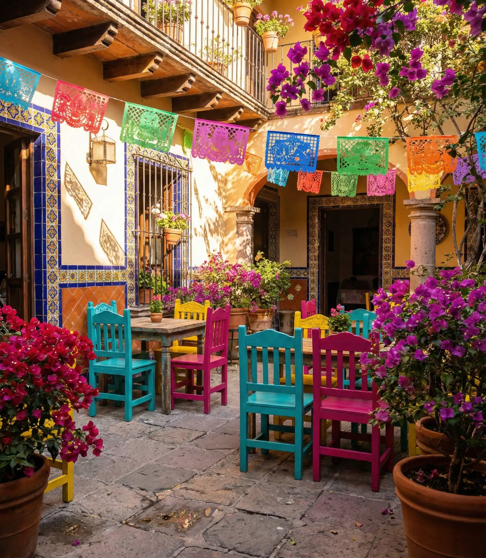 Colorful Mexican Fiesta Courtyard 2