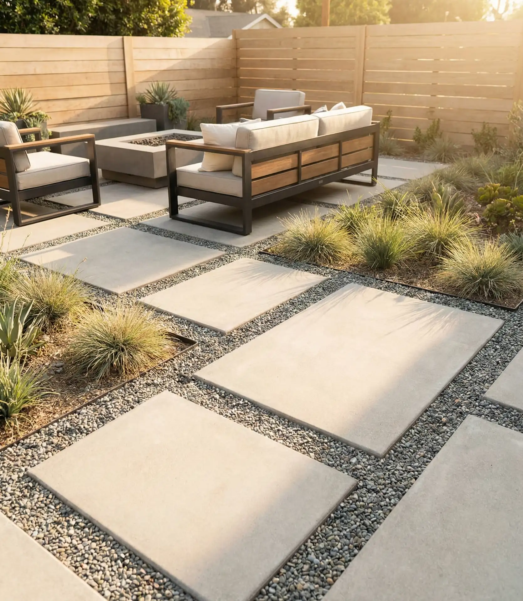 Concrete Paver and Rock Combination 1