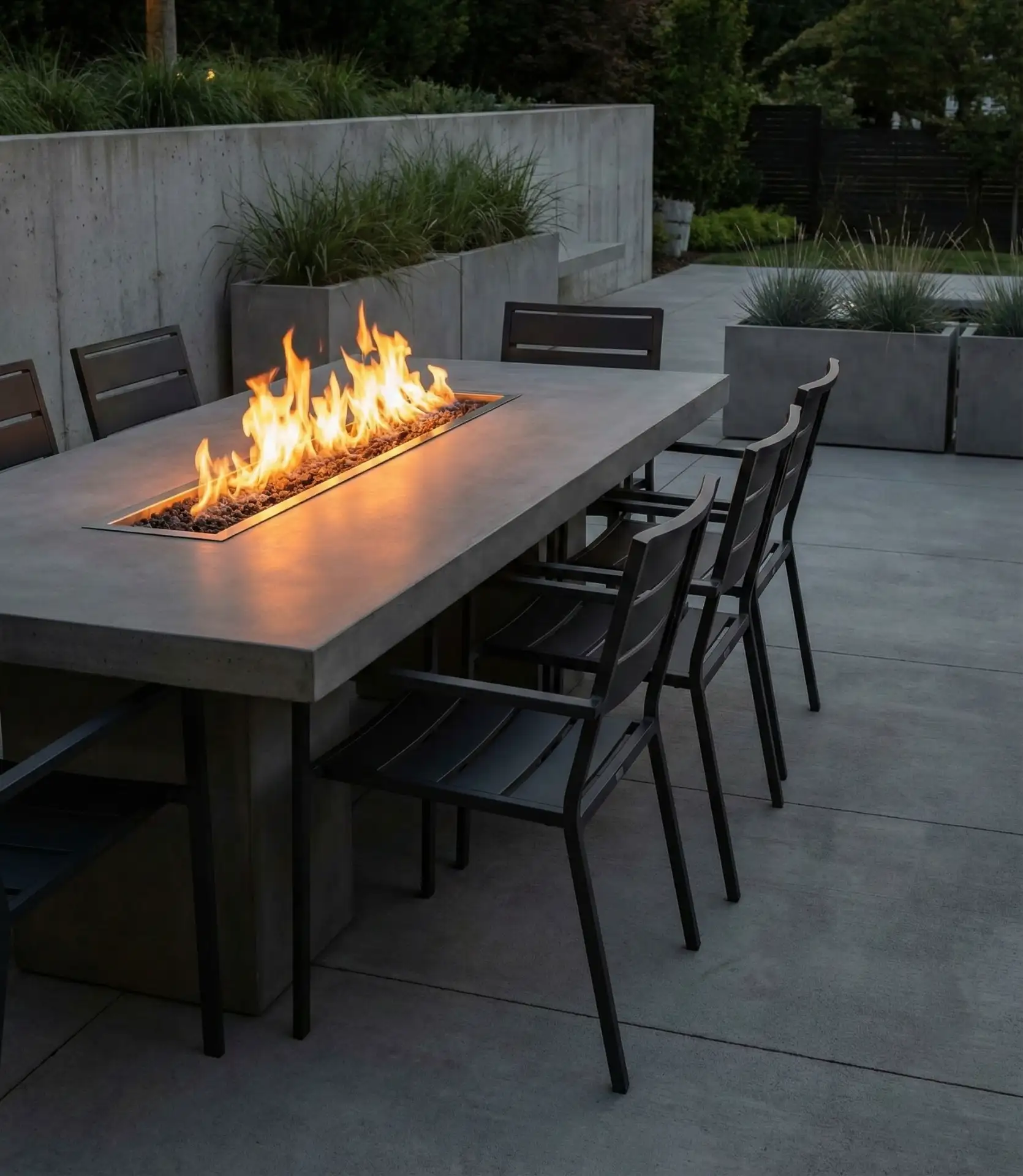 Contemporary Patio with Fire Feature 1