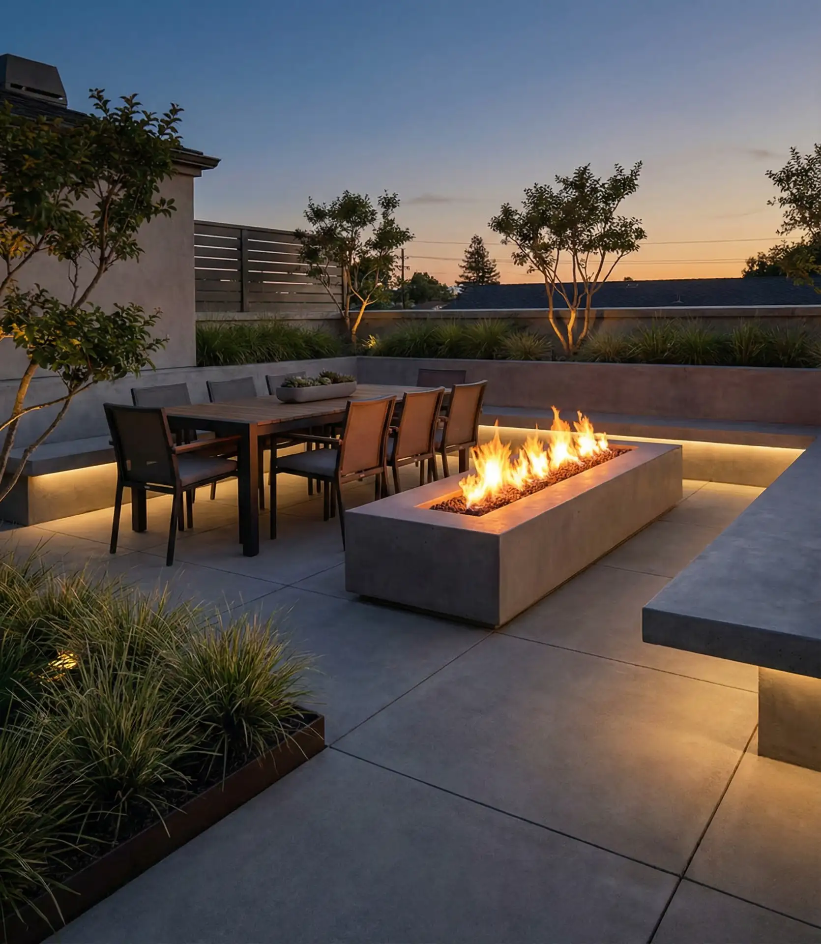 Contemporary Patio with Fire Feature 2