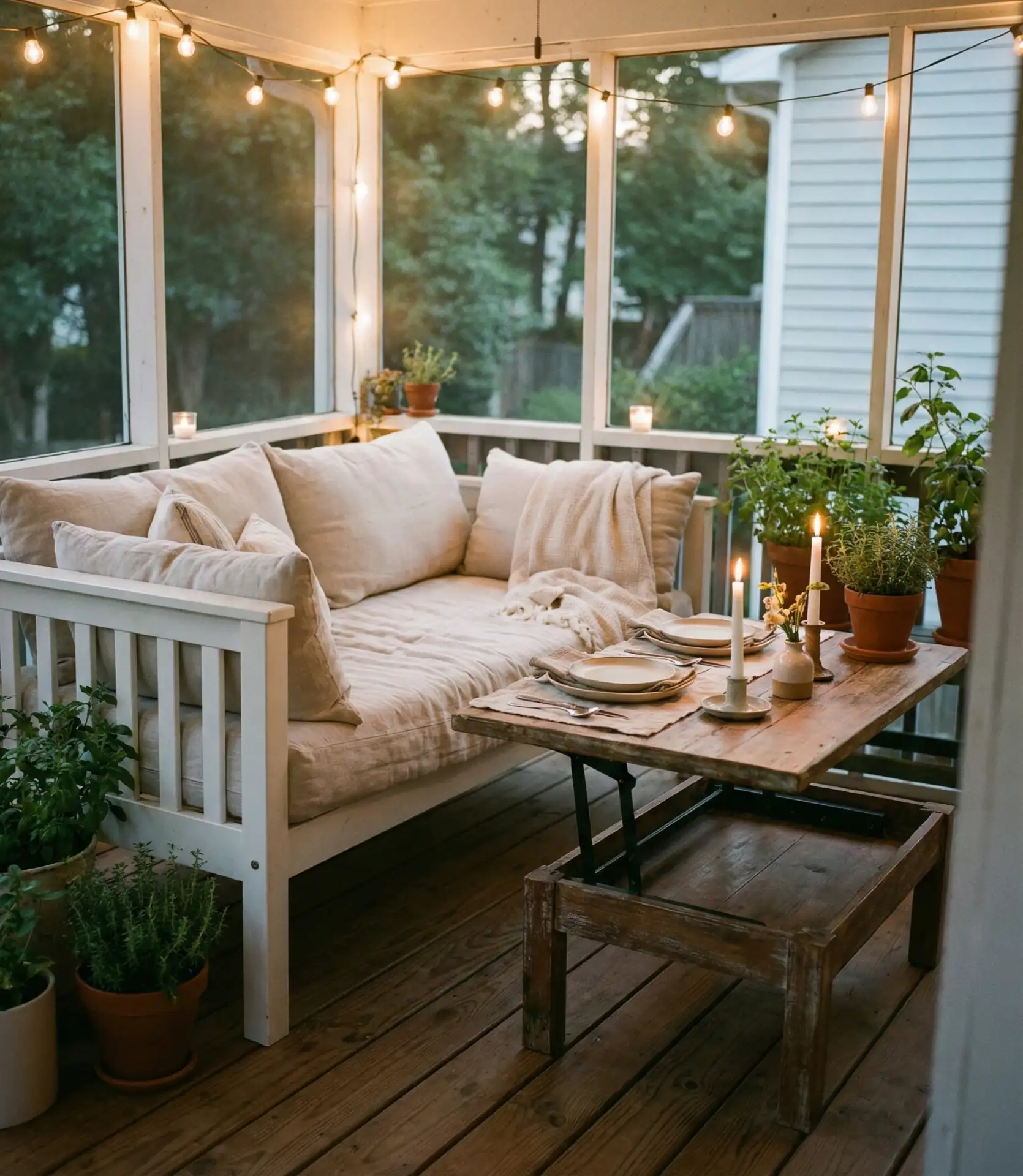 Convertible Daybed to Dining Transformation 1