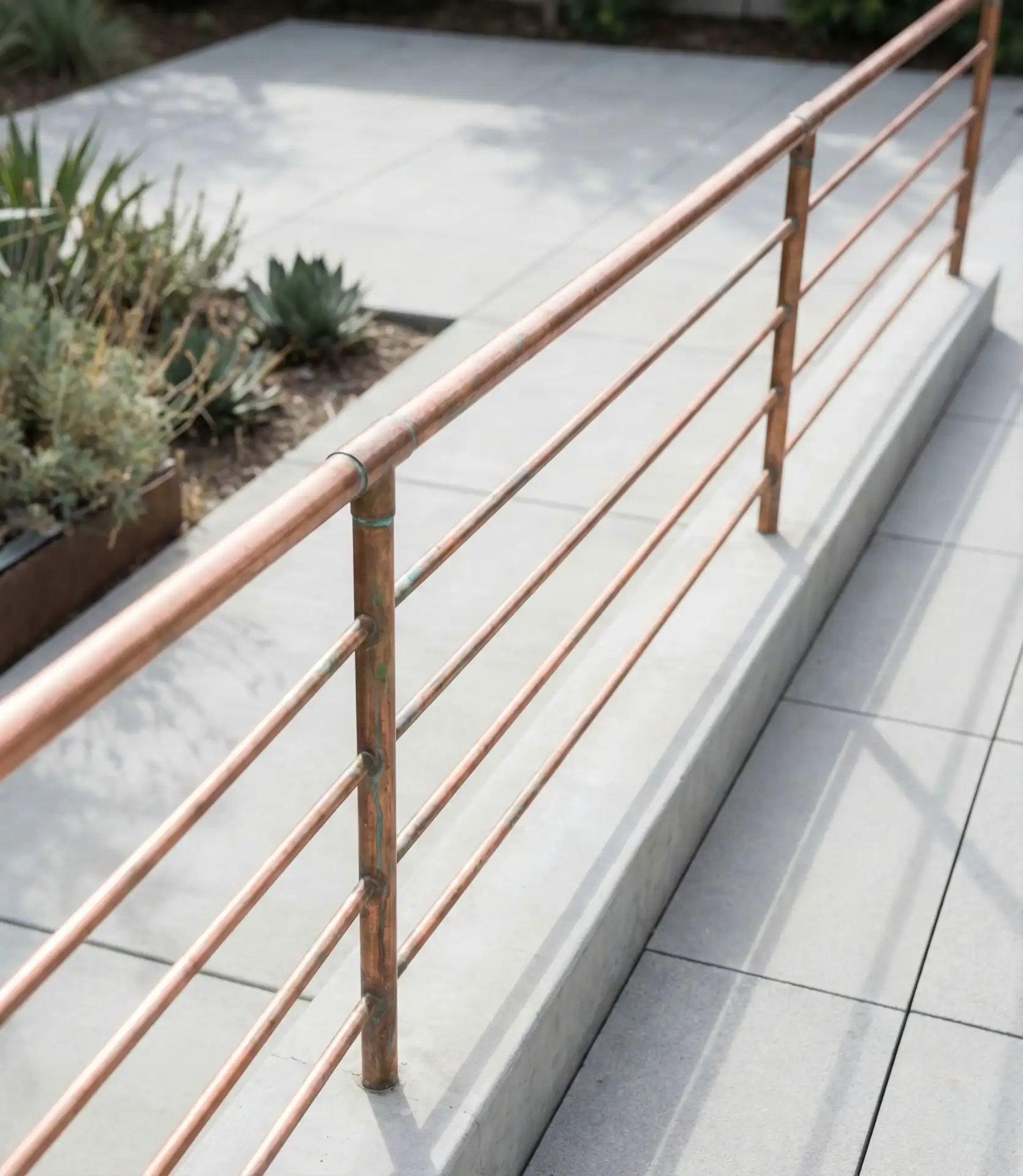 Copper Pipe Modern Minimalist Railing 2