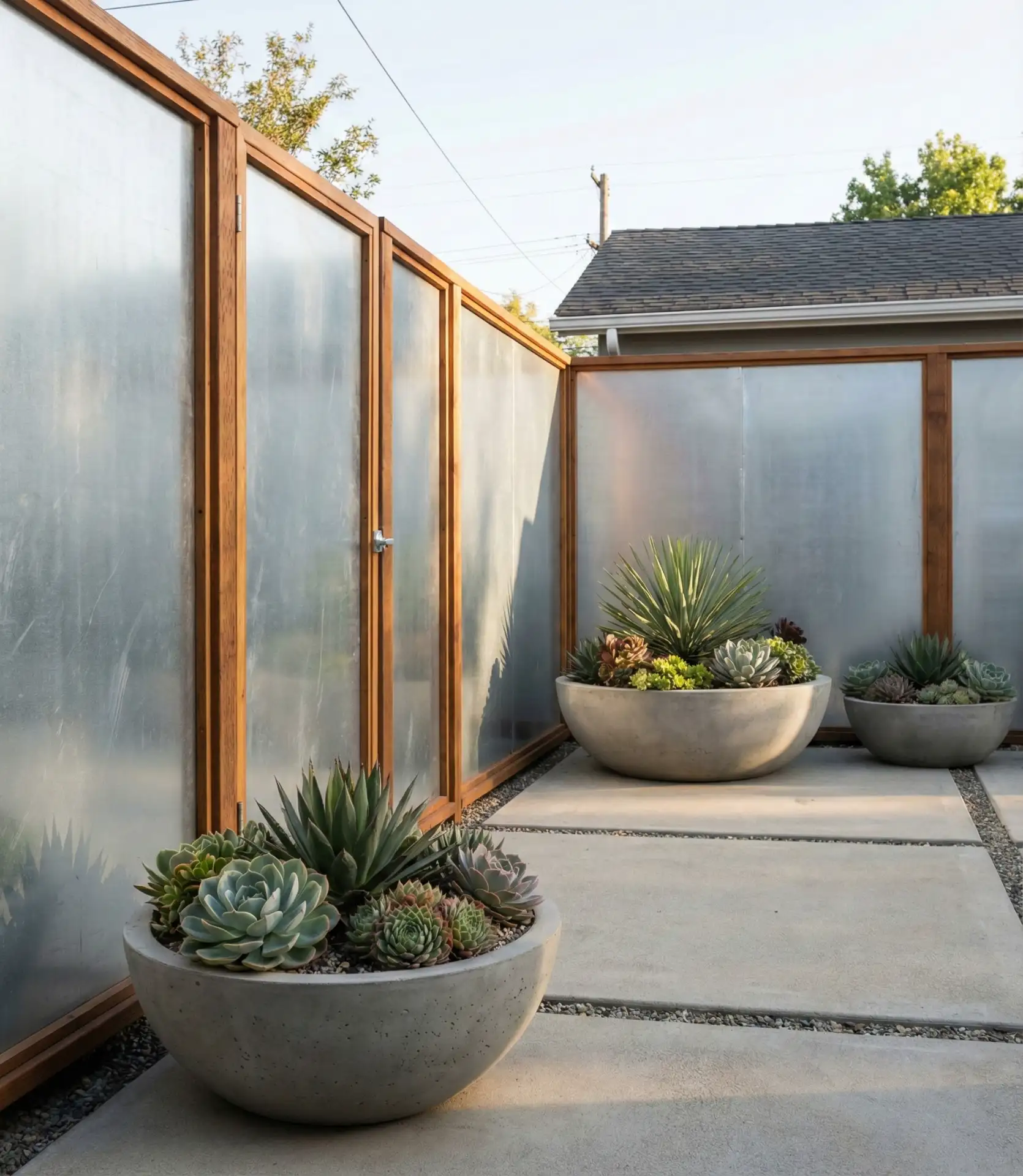 Corrugated Metal Industrial Accent Fence 2