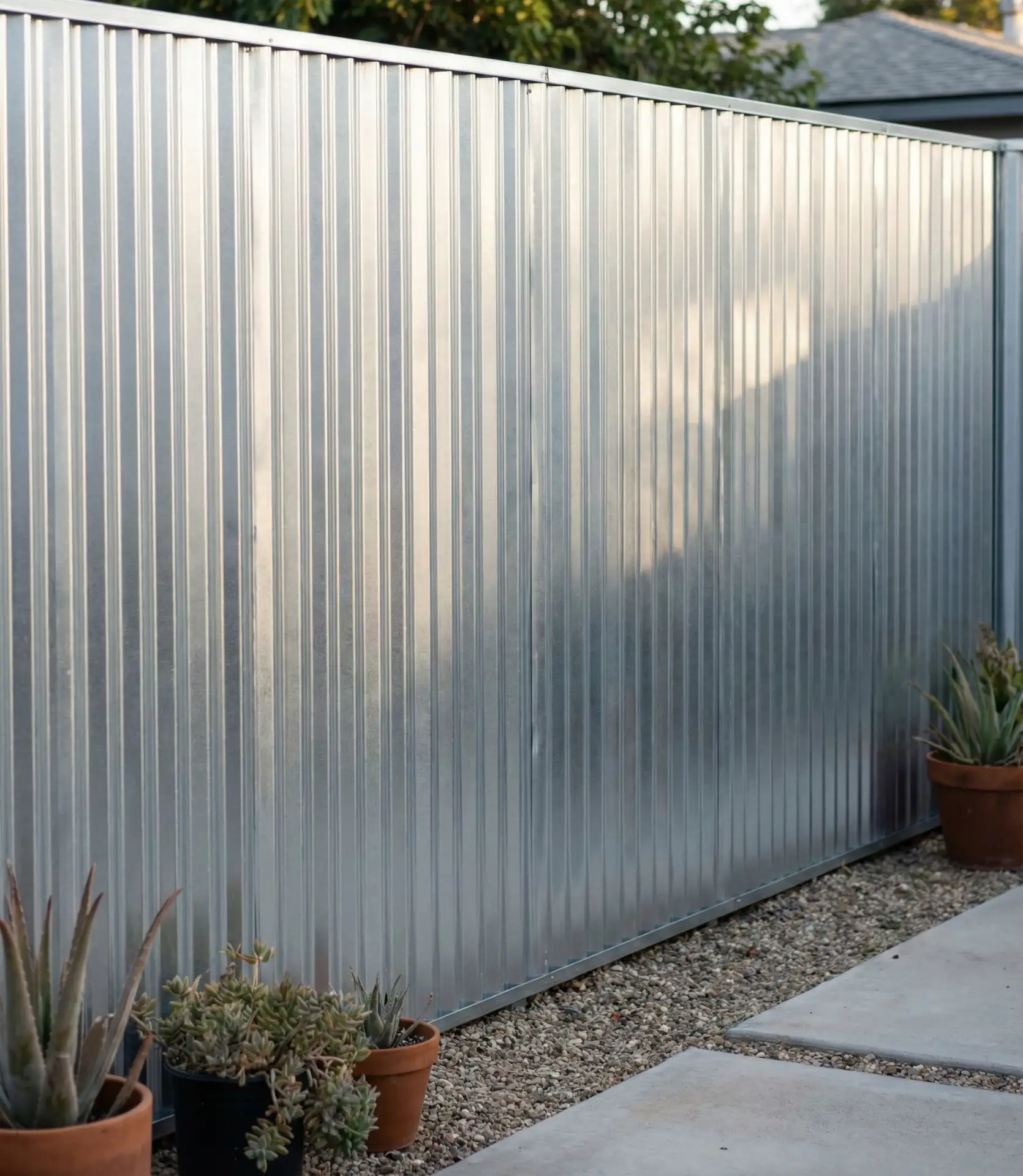 Corrugated Metal Industrial Fence 2