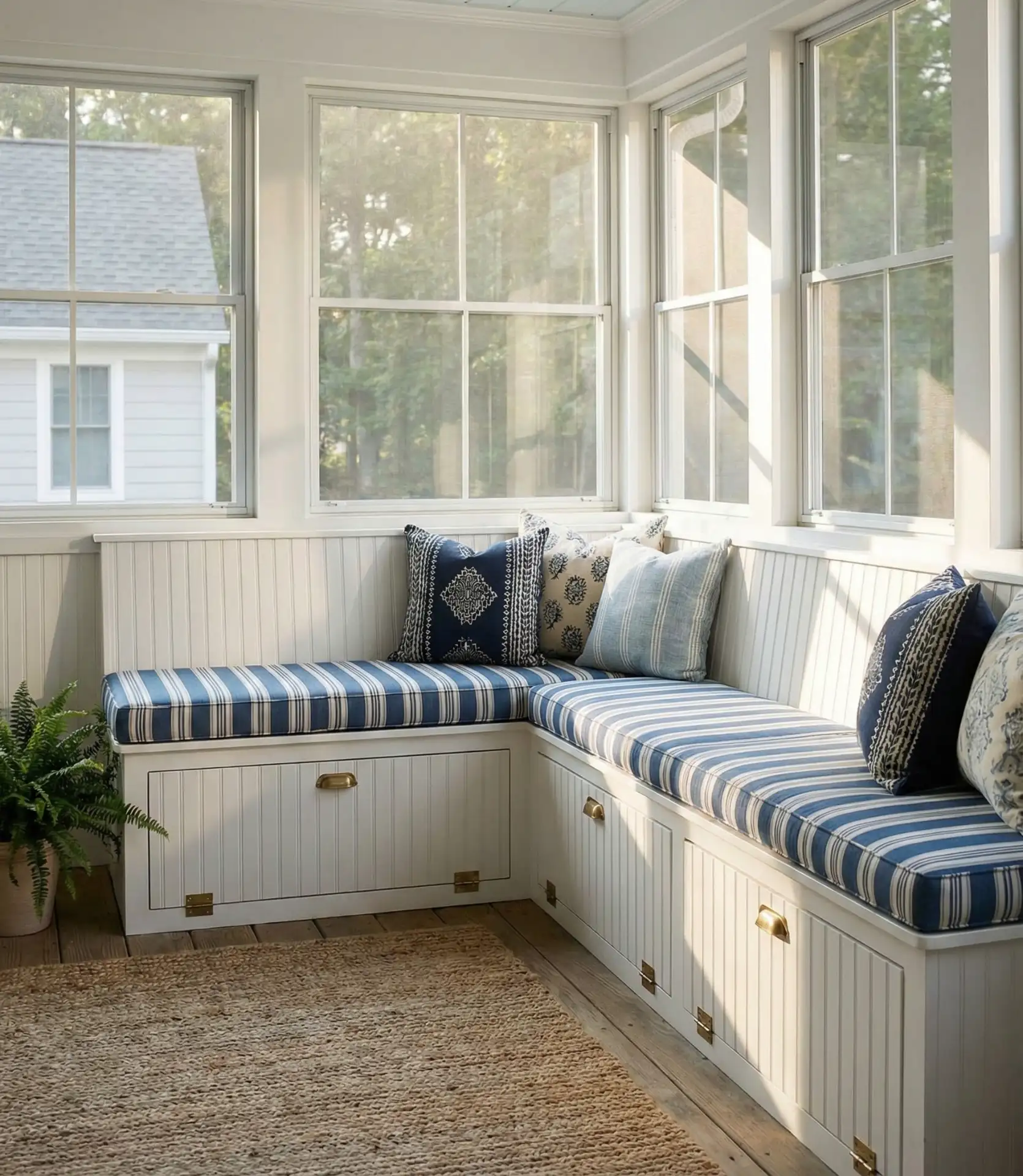 Cottage-Style Built-In Bench Seating 1