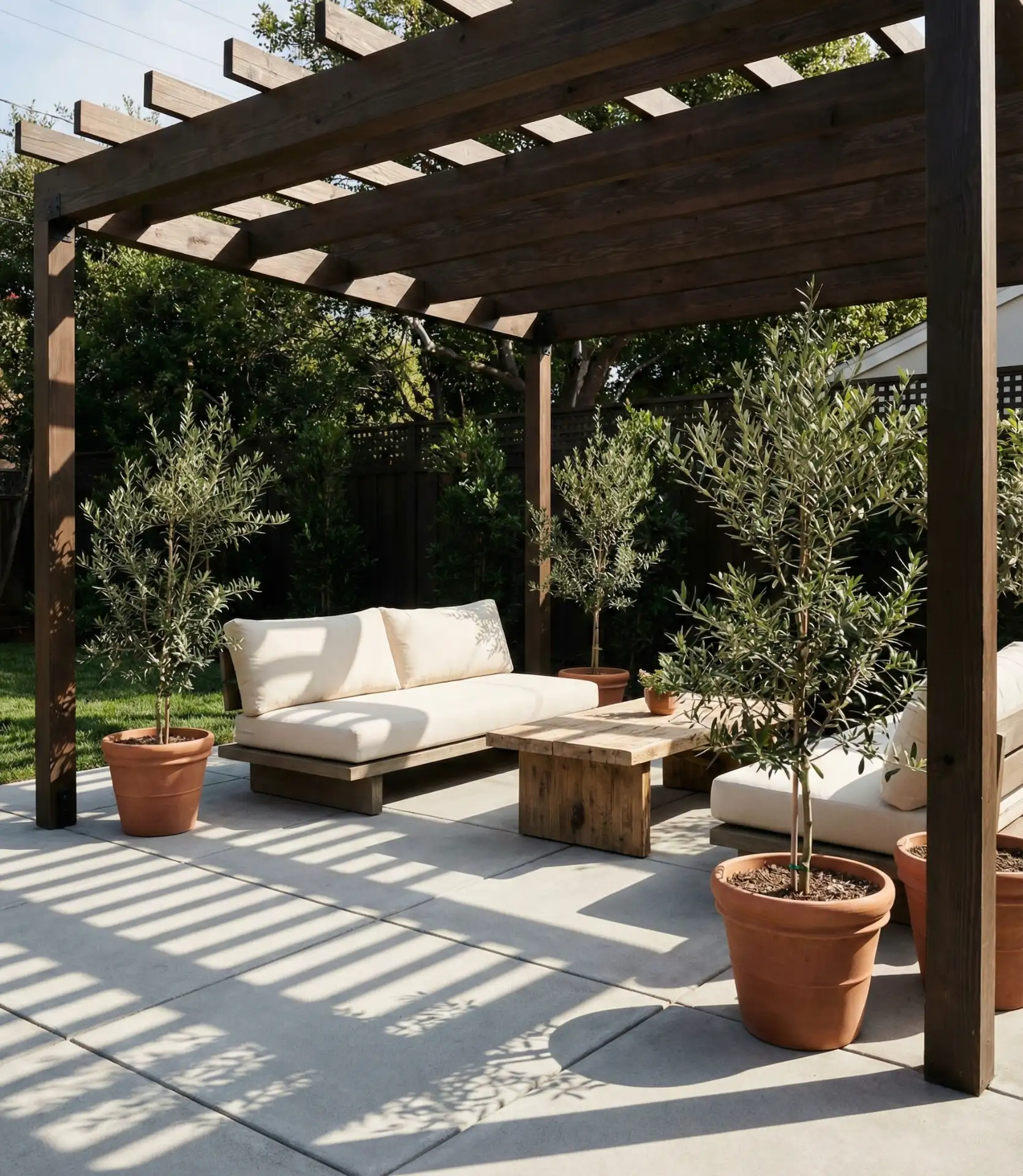 Courtyard Lounge with Pergola and Pavers 1