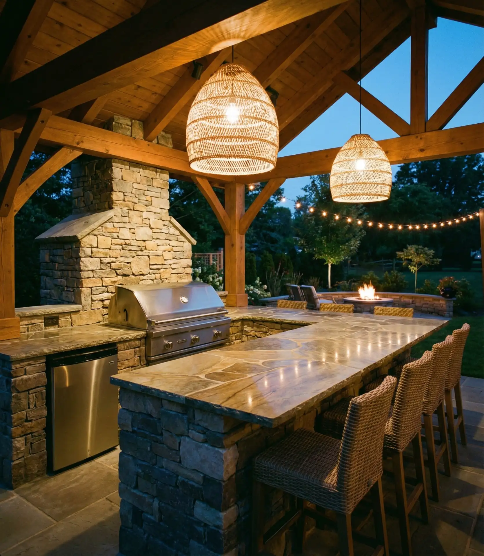 Covered Backyard Outdoor Kitchen 1