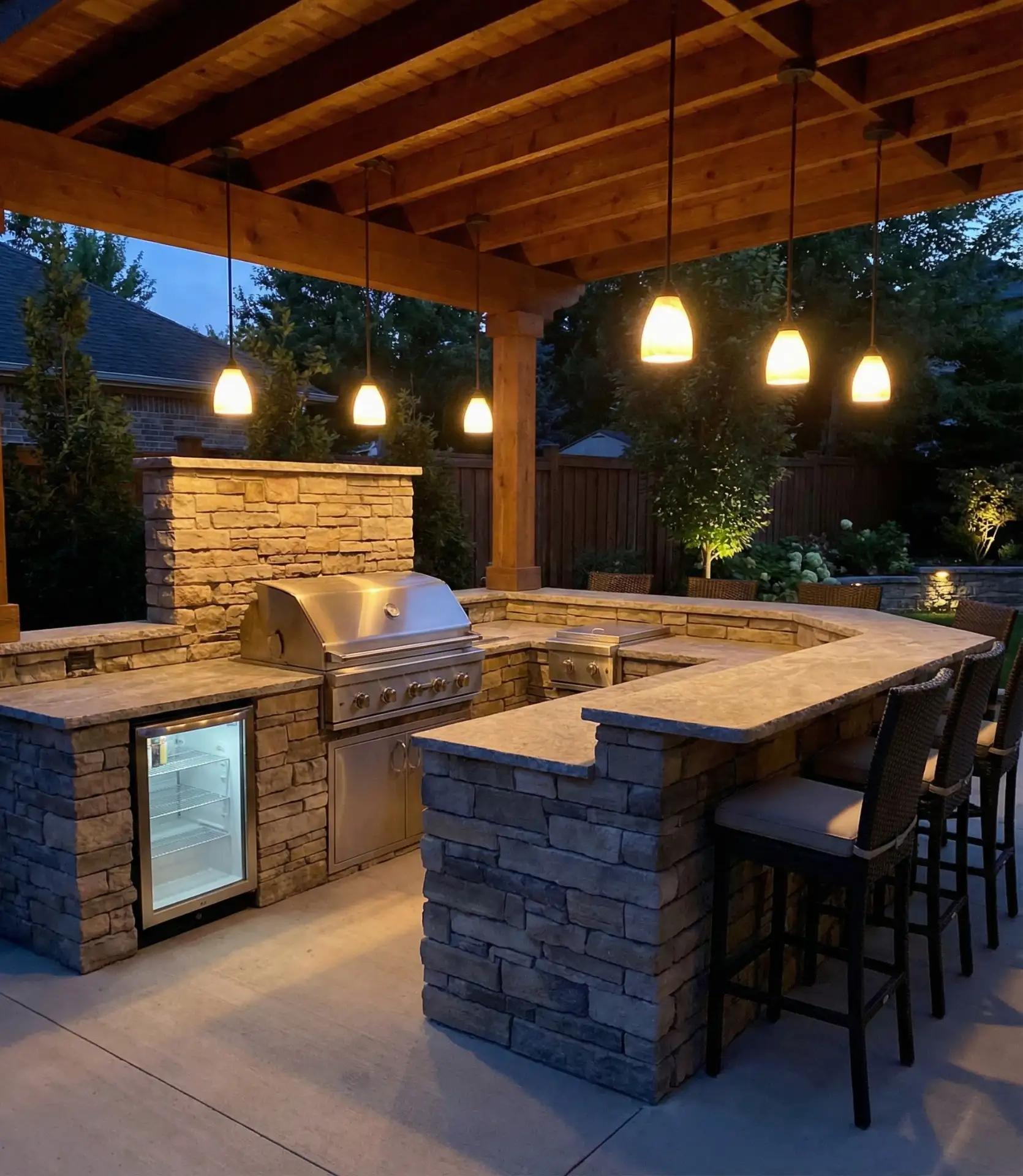 Covered Backyard Outdoor Kitchen 2