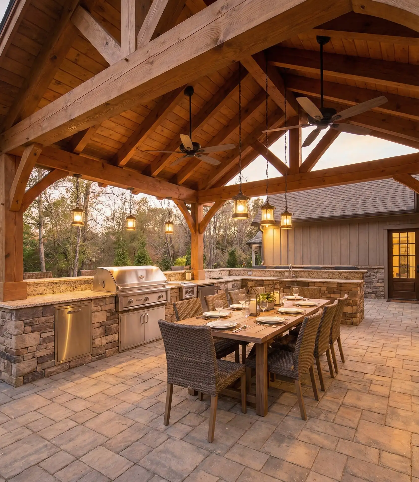 Covered Outdoor Kitchen and Dining Pavilion 2