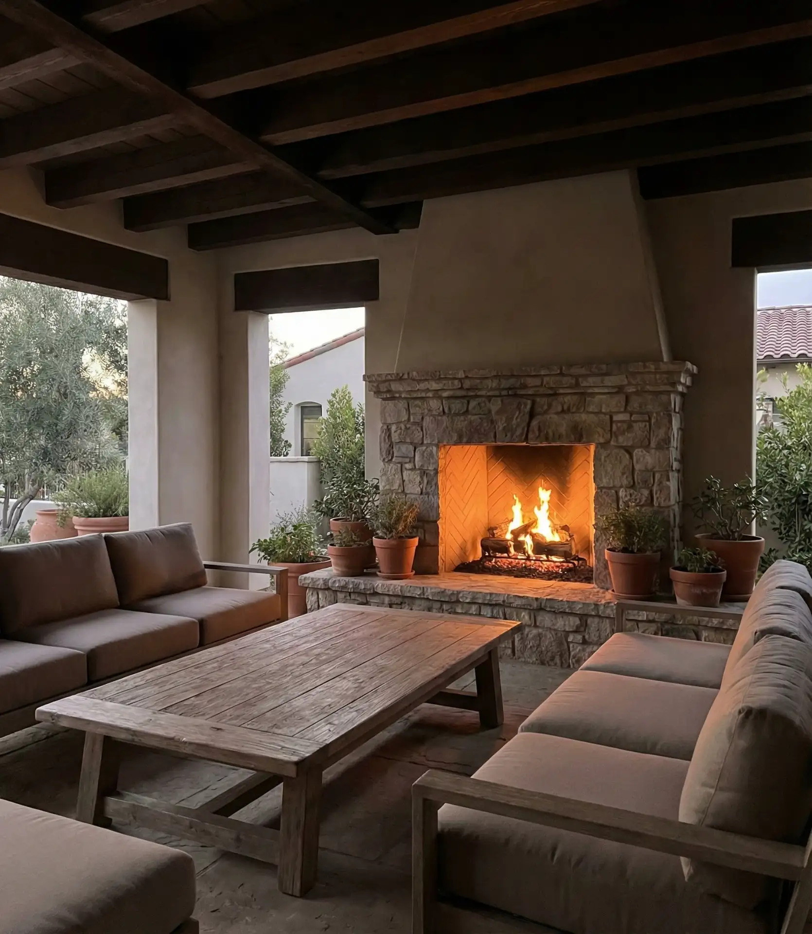 Covered Patio Living Room with Fireplace 2