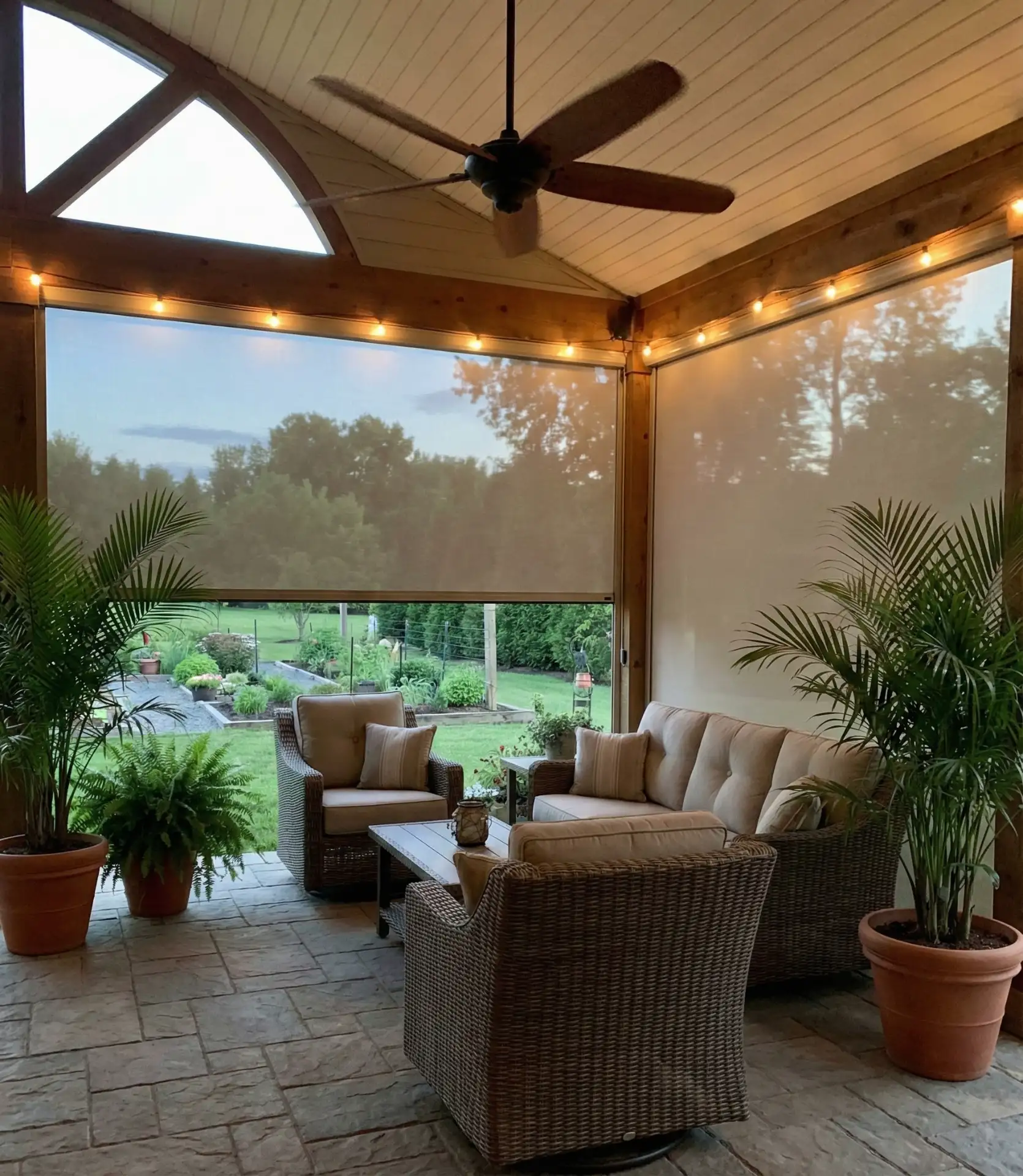 Covered Patio with Retractable Screens 1