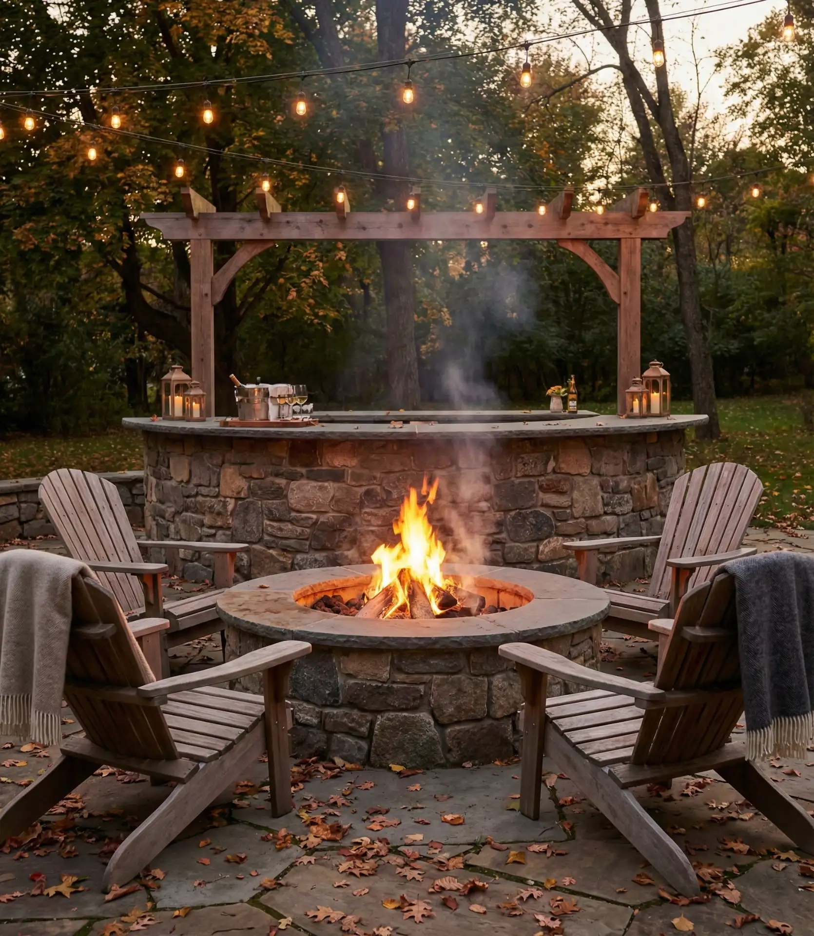 Cozy Fire Pit Bar Combination 1