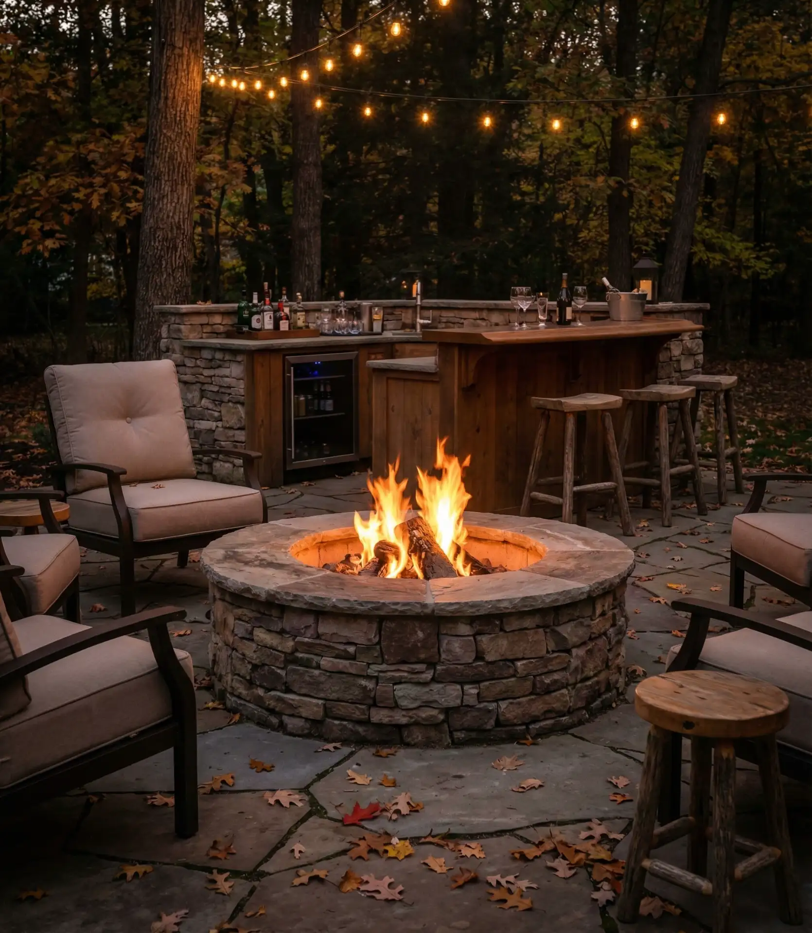 Cozy Fire Pit Bar Combination 2