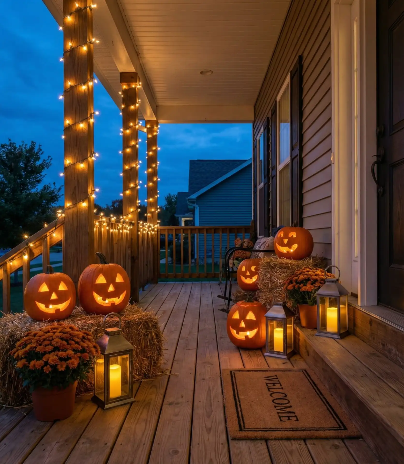 Cozy Halloween Porch Displays 2