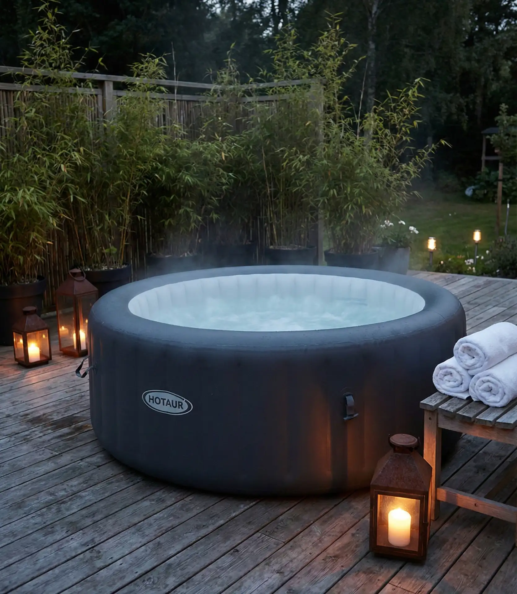 Cozy Inflatable Hot Tub Retreat 1