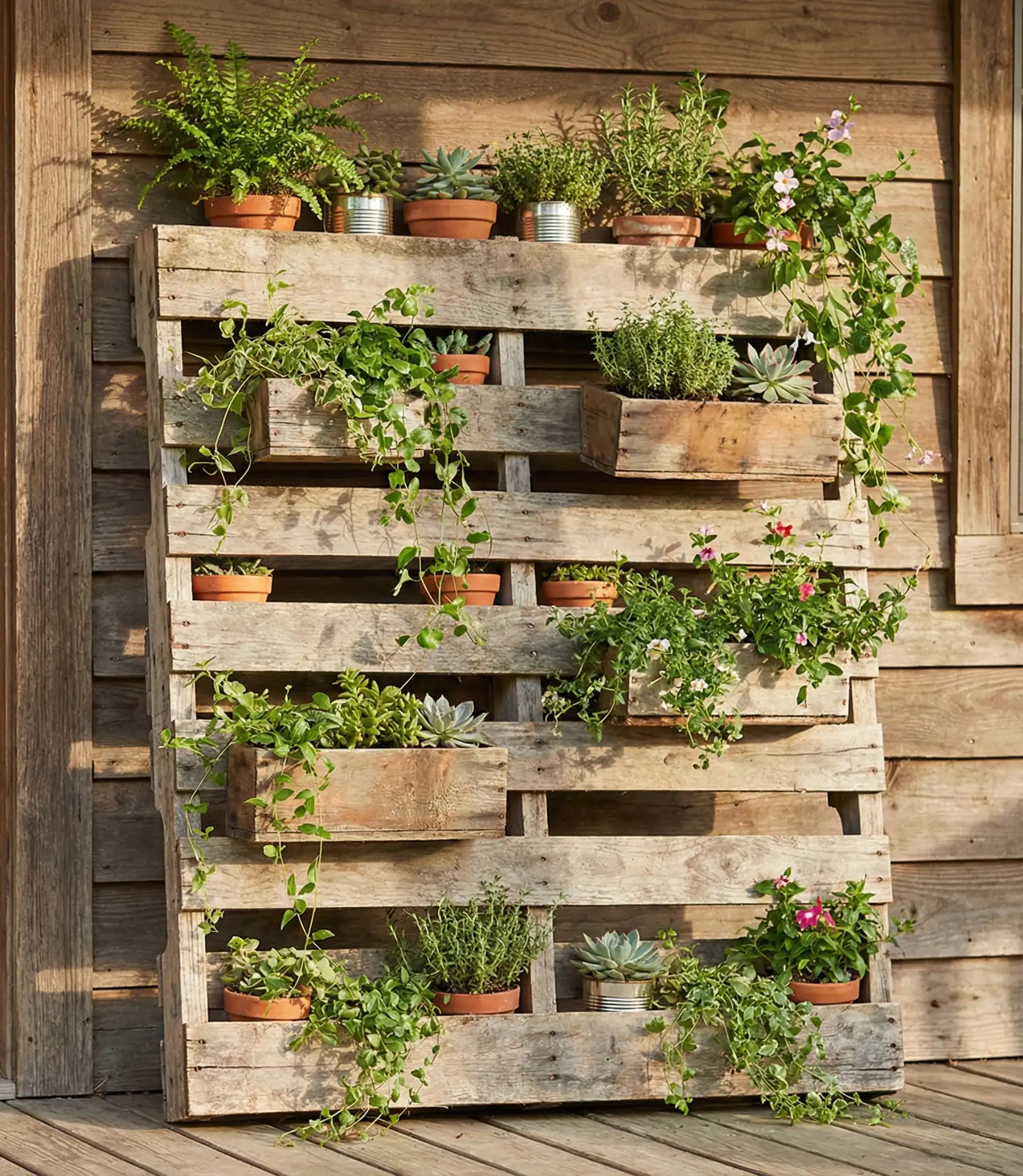 DIY Pallet Planter Wall 2