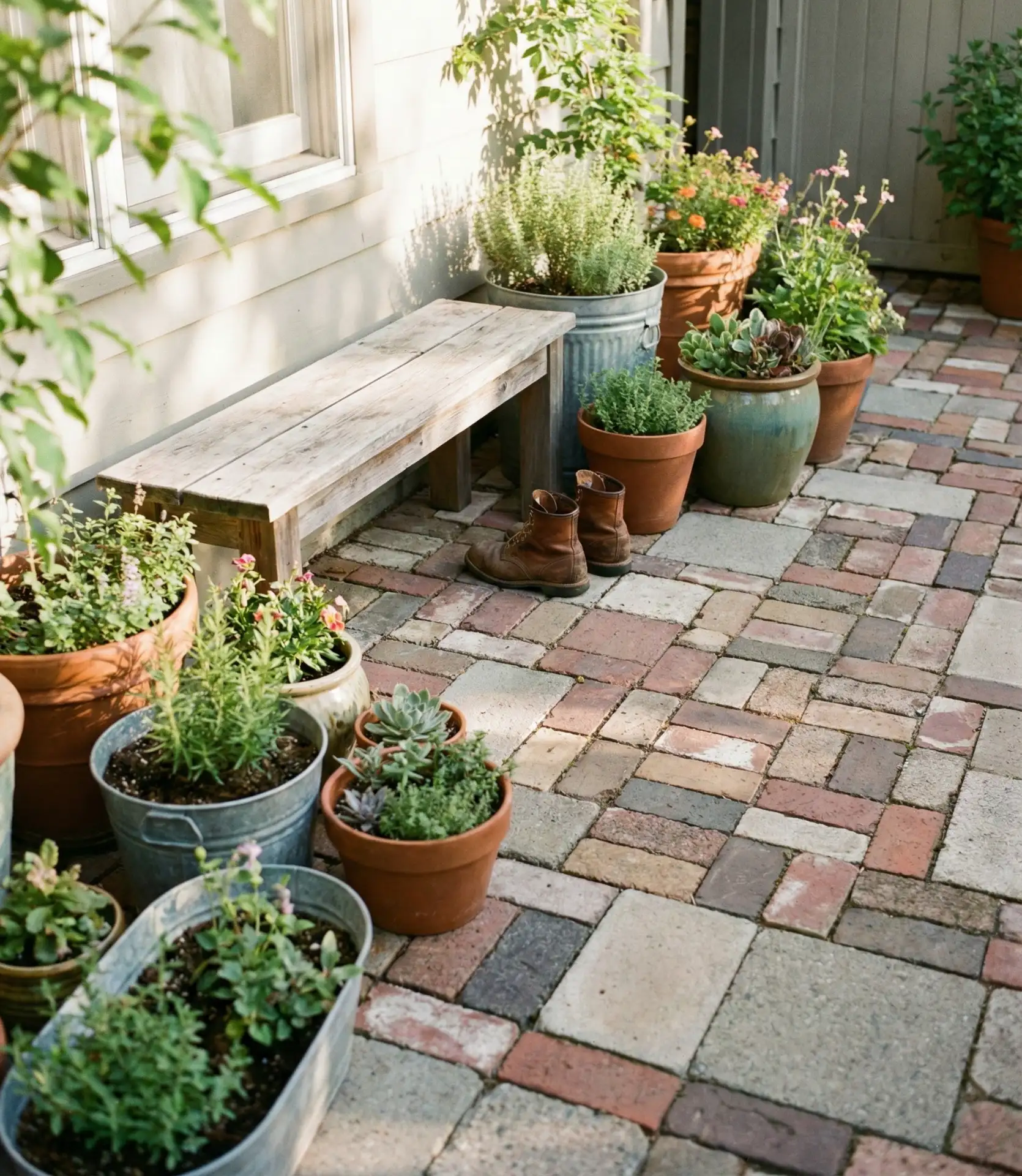 DIY Paver Patio Ideas on a Budget with Reclaimed Materials 1