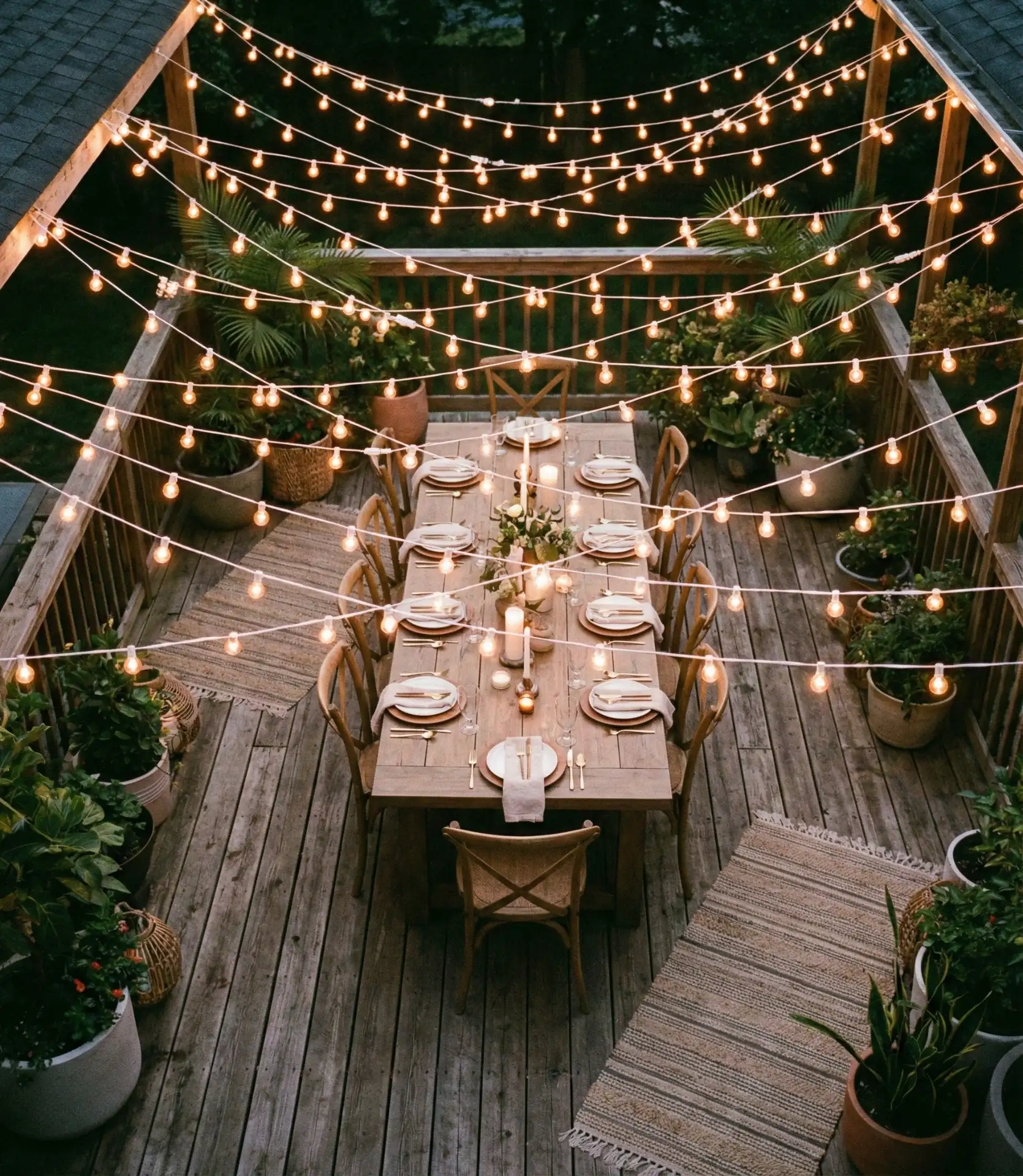 DIY String Light Canopy 2