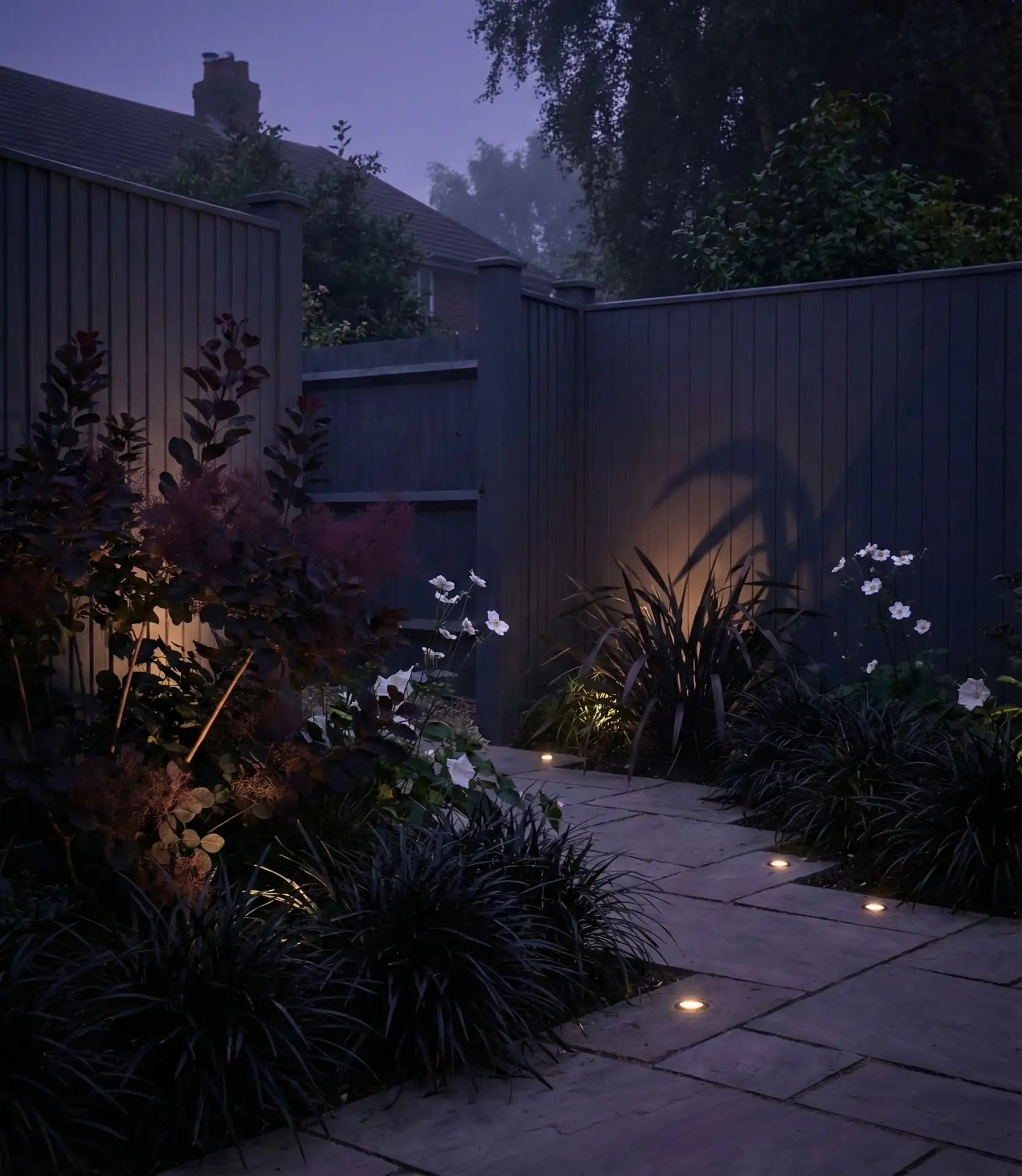 Dark Aesthetic Evening Garden Design 1