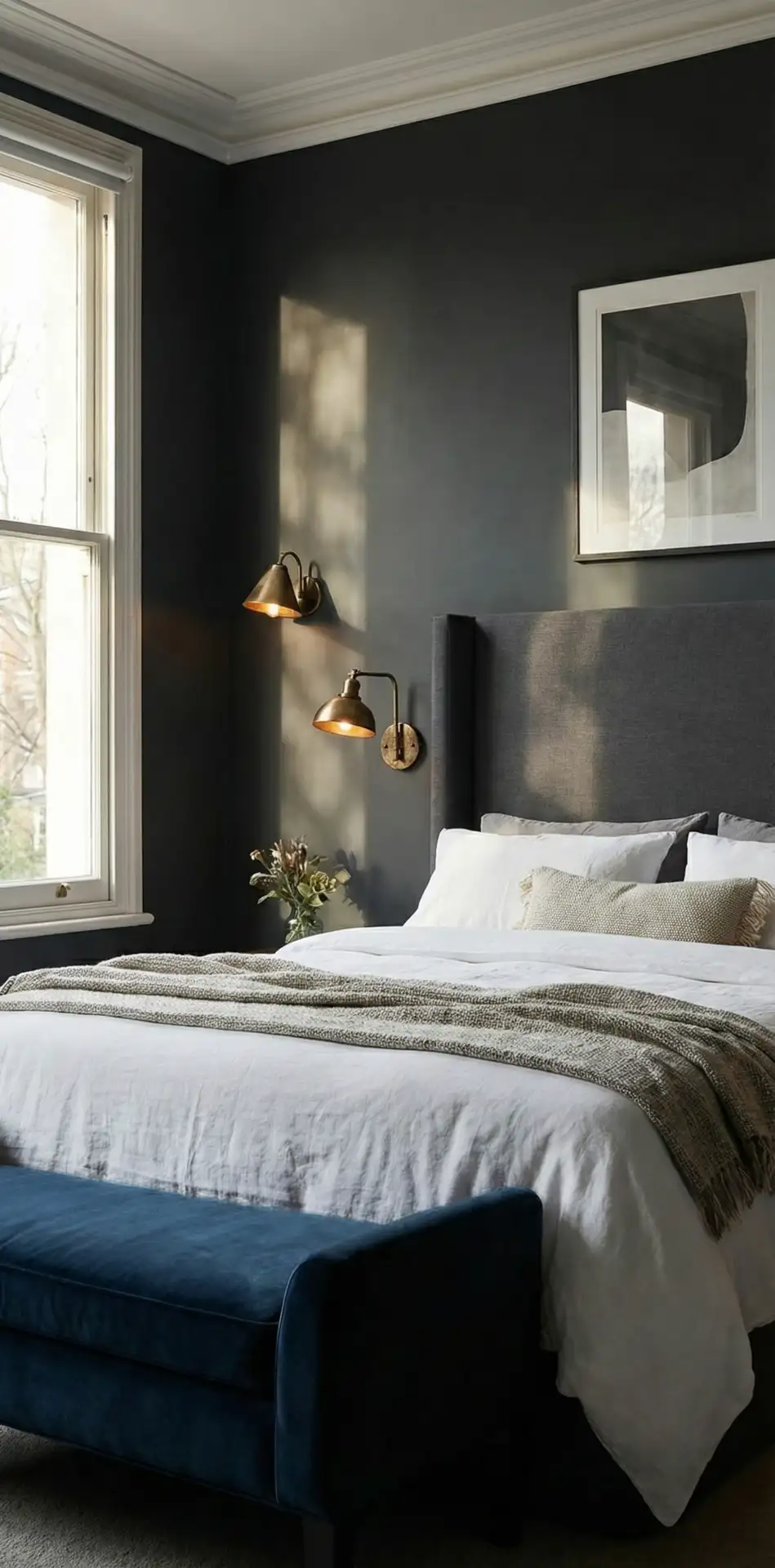 Dark Moody Walls with Brass Accents 1