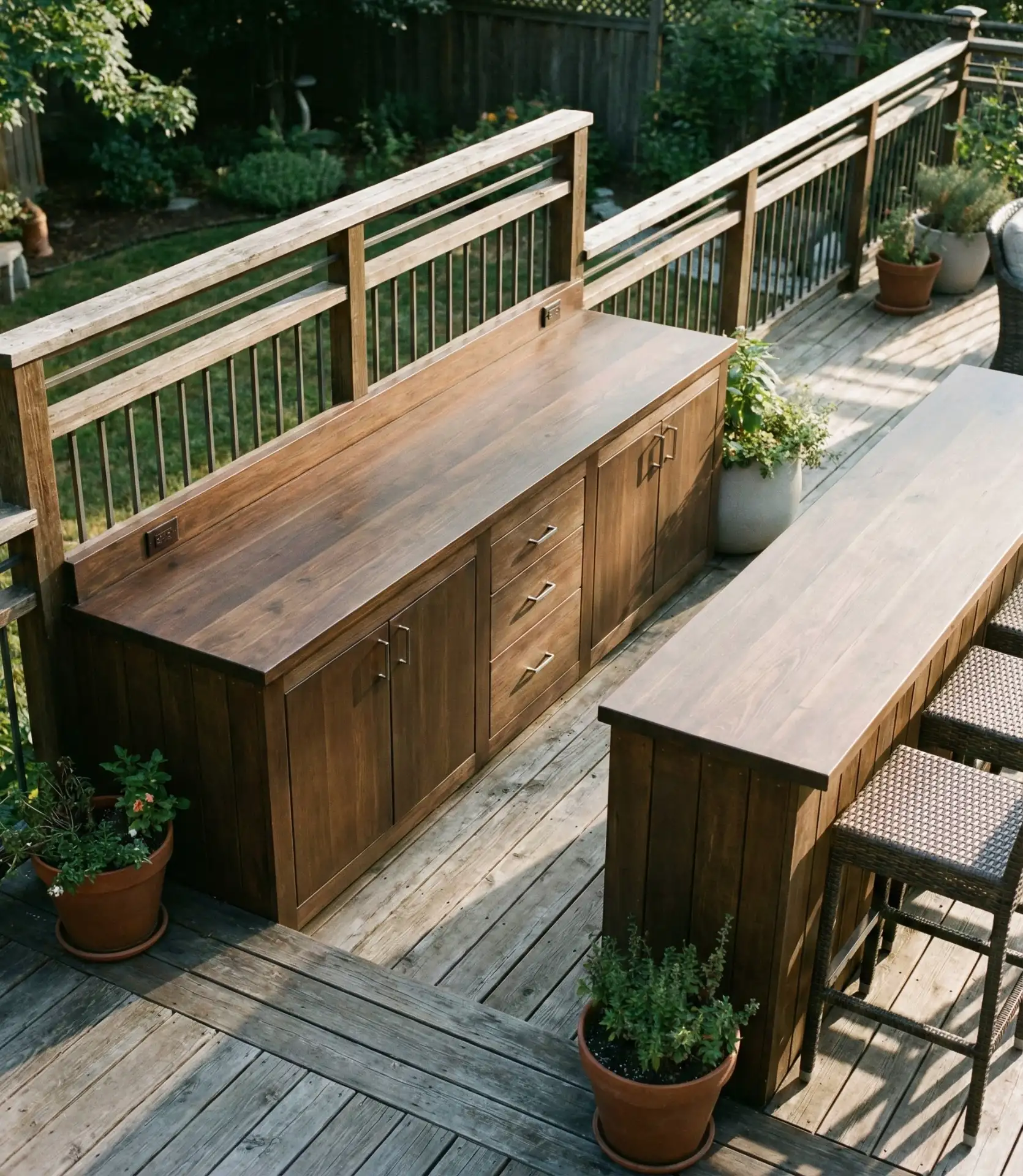 Deck-Integrated Built-In Bar 1