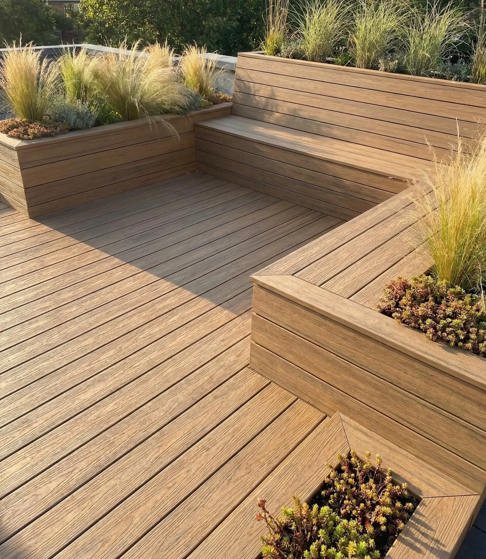 Deck with Integrated Planter Boxes 1