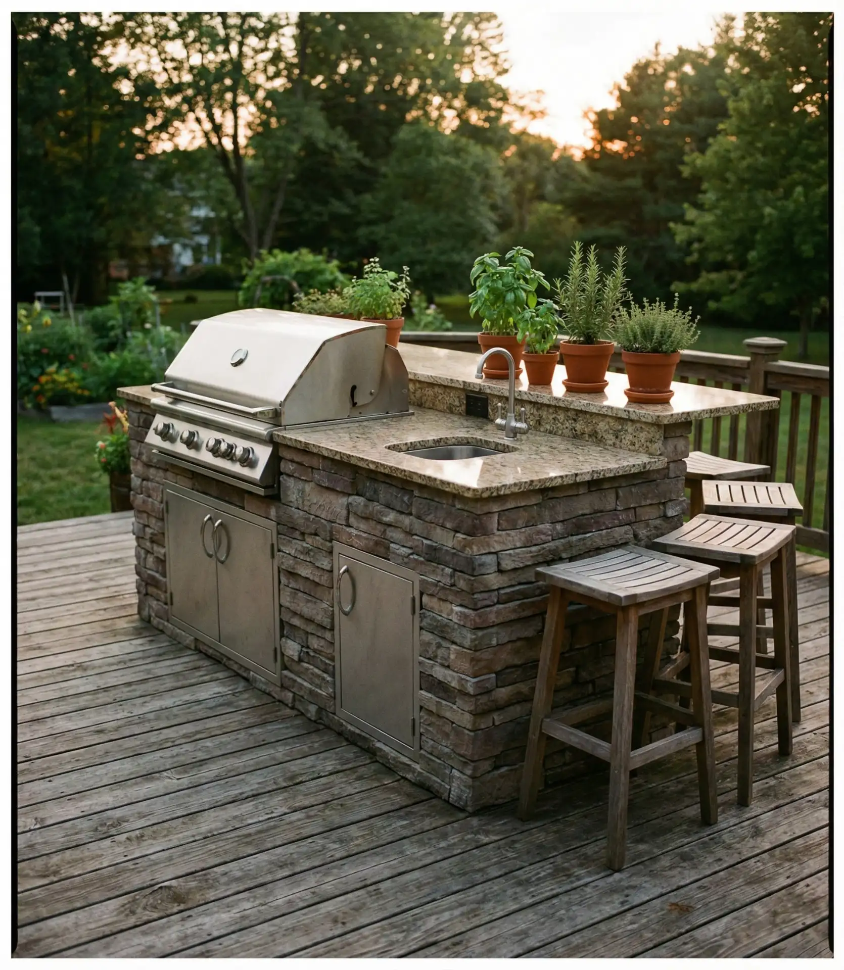 Deck with Outdoor Kitchen Station 1