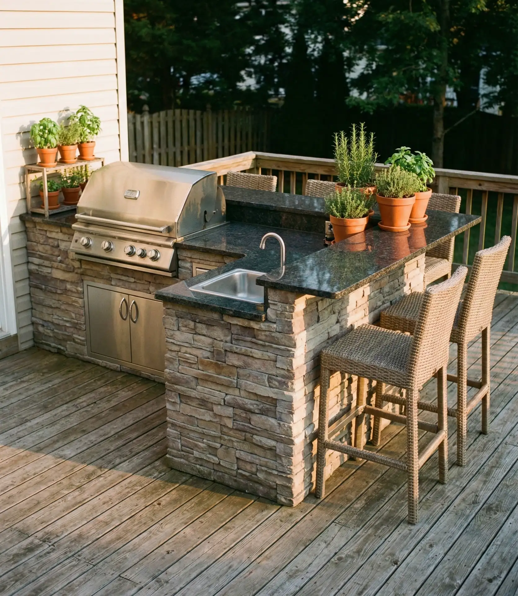 Deck with Outdoor Kitchen Station 2
