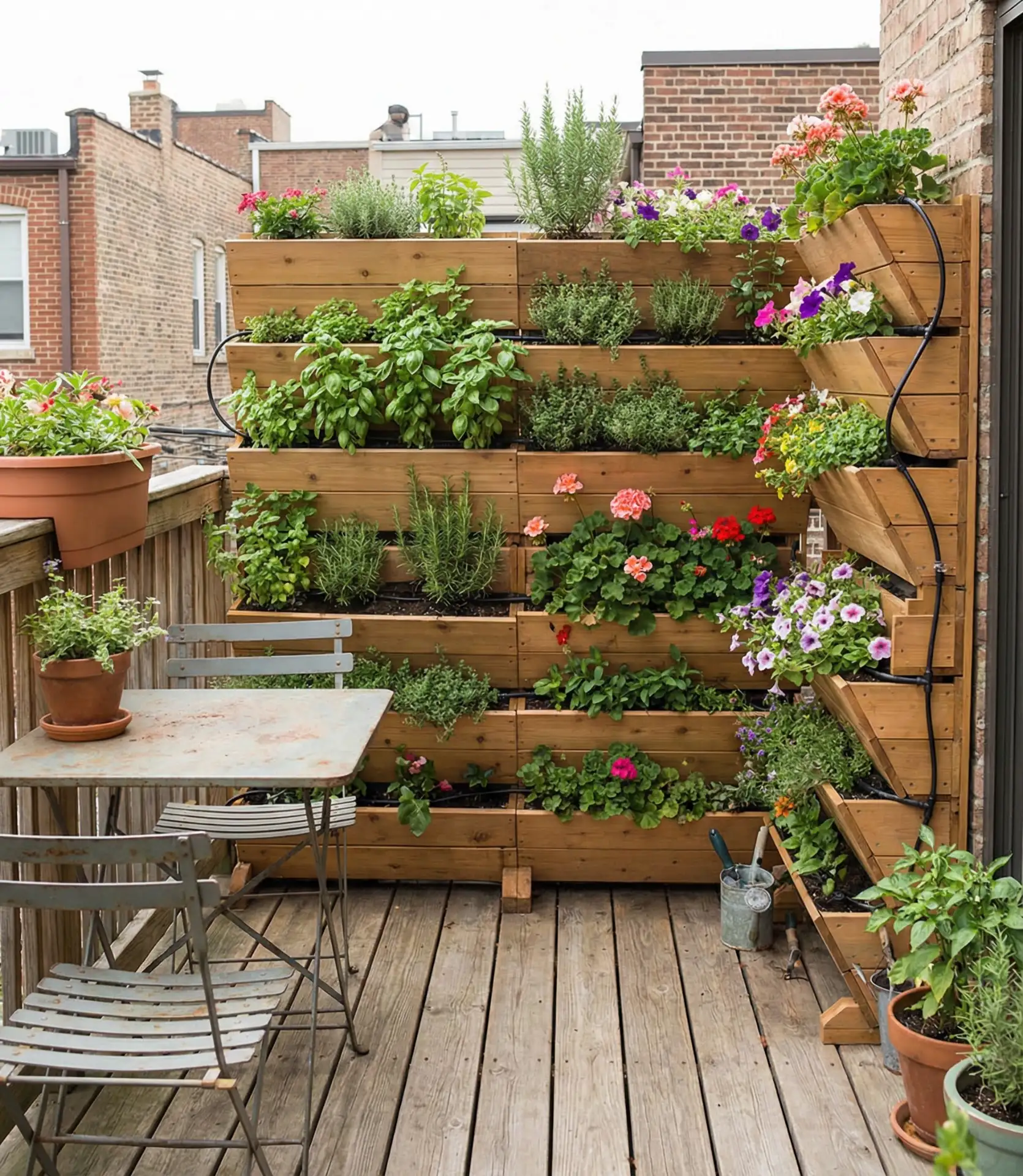 Deck with Vertical Garden Wall 1