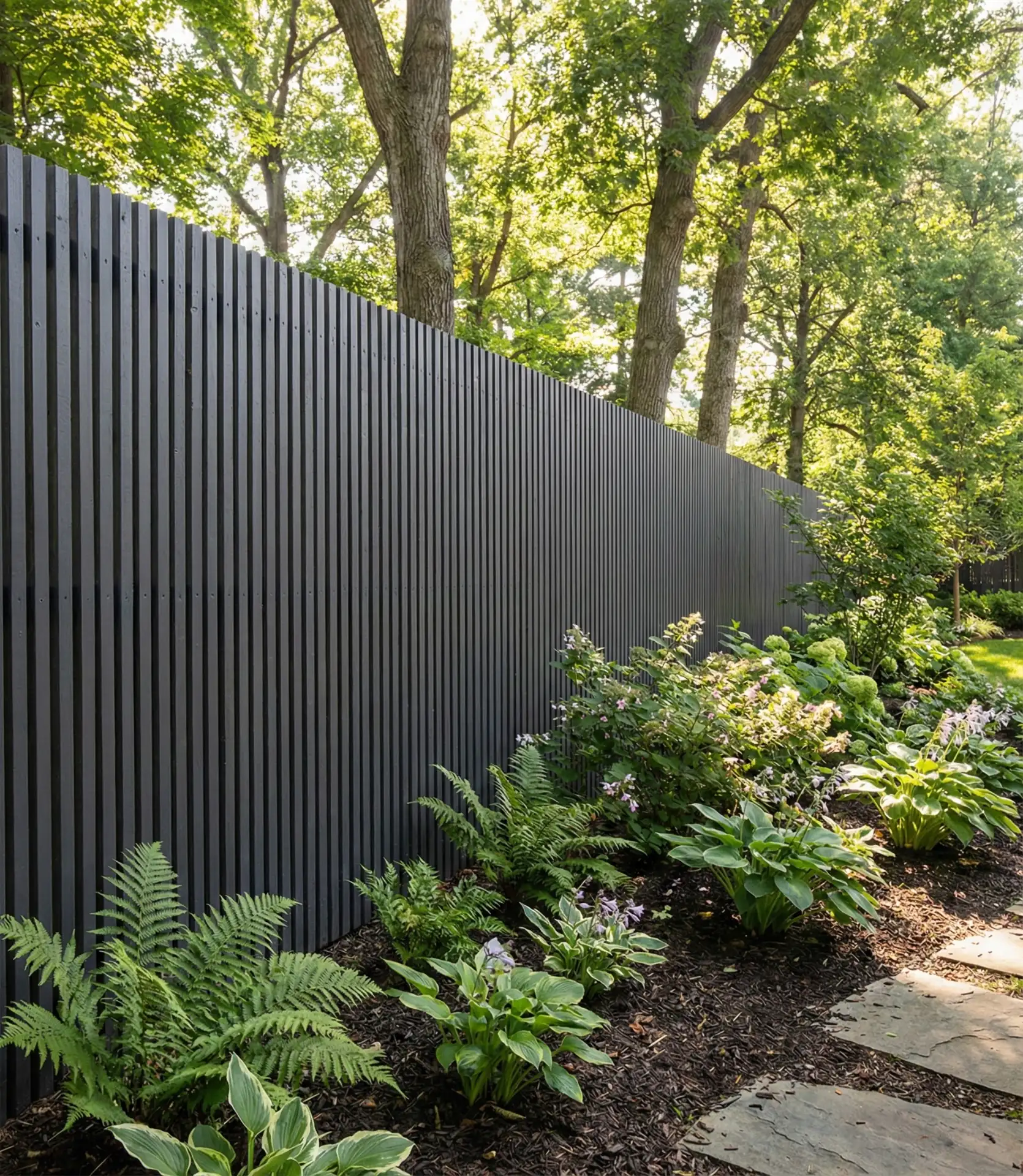 Deer-Resistant Vertical Slat Fence 1