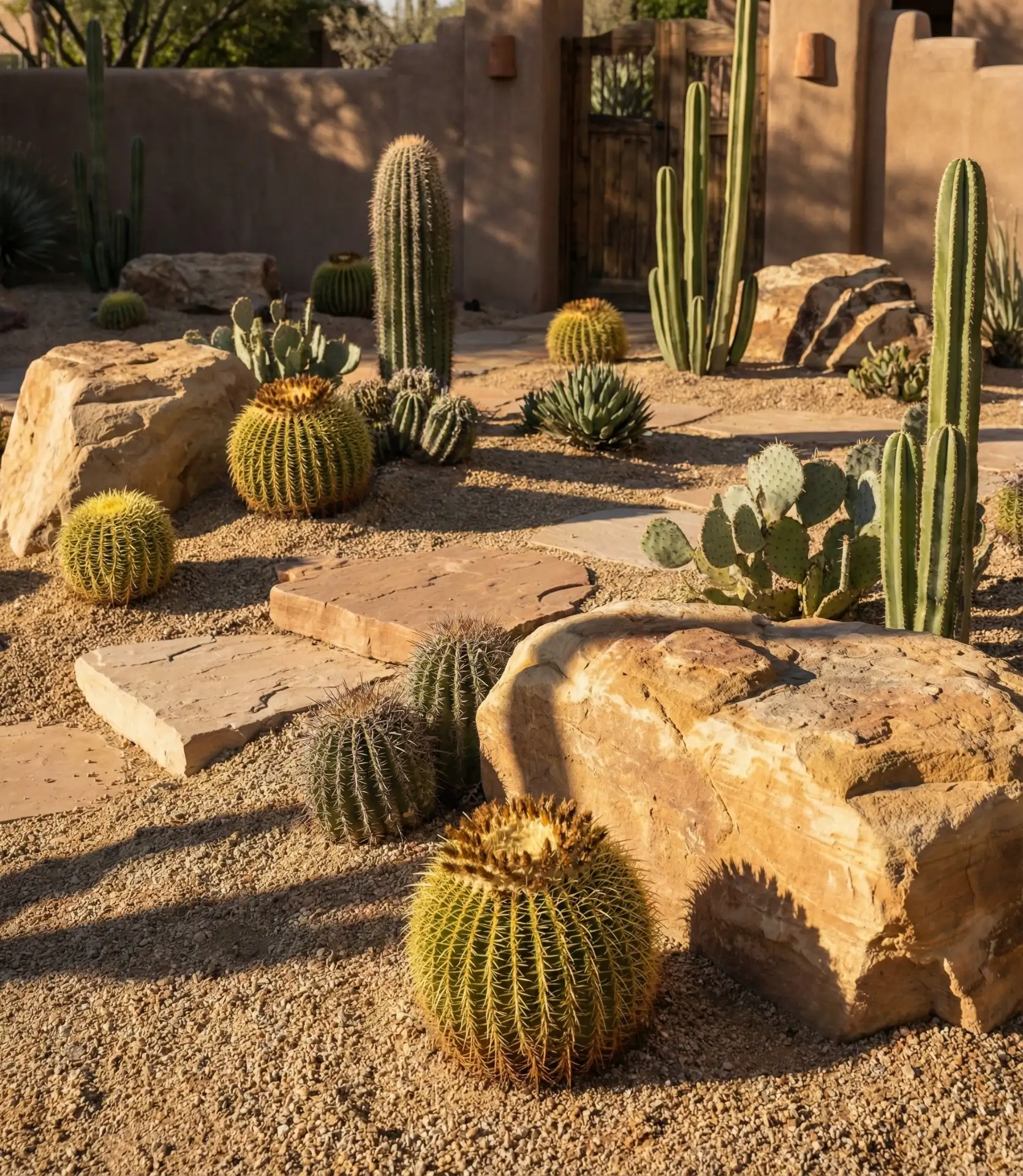 Desert-Inspired Rock Garden with Cacti 1