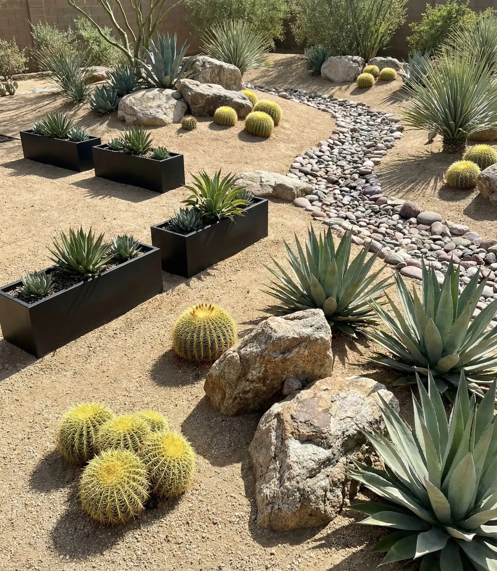 Desert-Modern Gravel and Cactus Garden 2