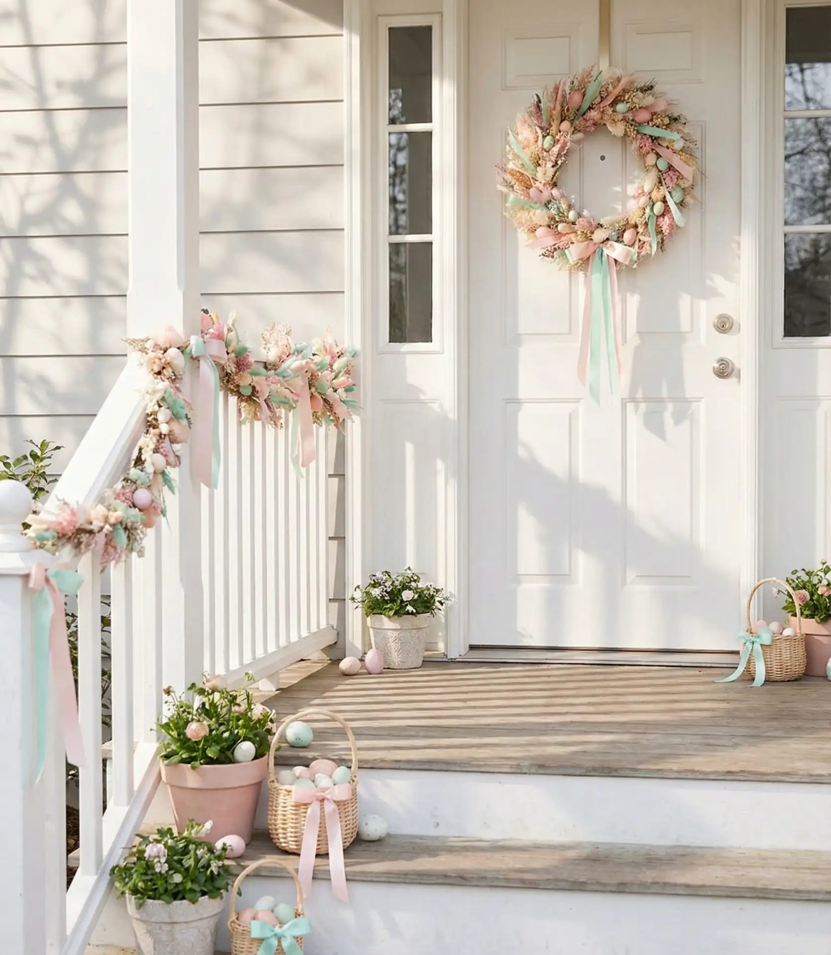 Easter-Inspired Pastel Wreath and Garland 1
