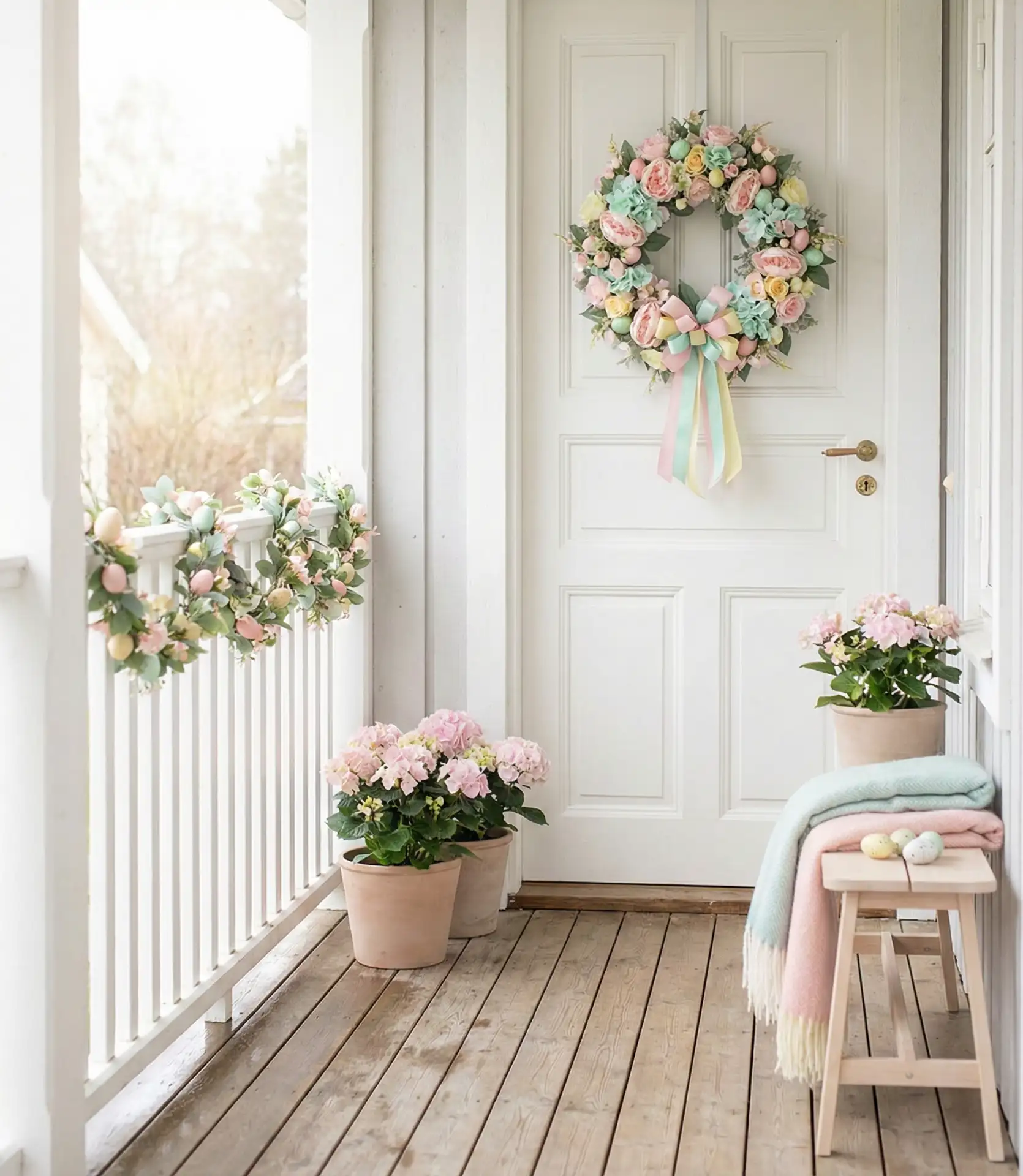 Easter-Inspired Pastel Wreath and Garland 2