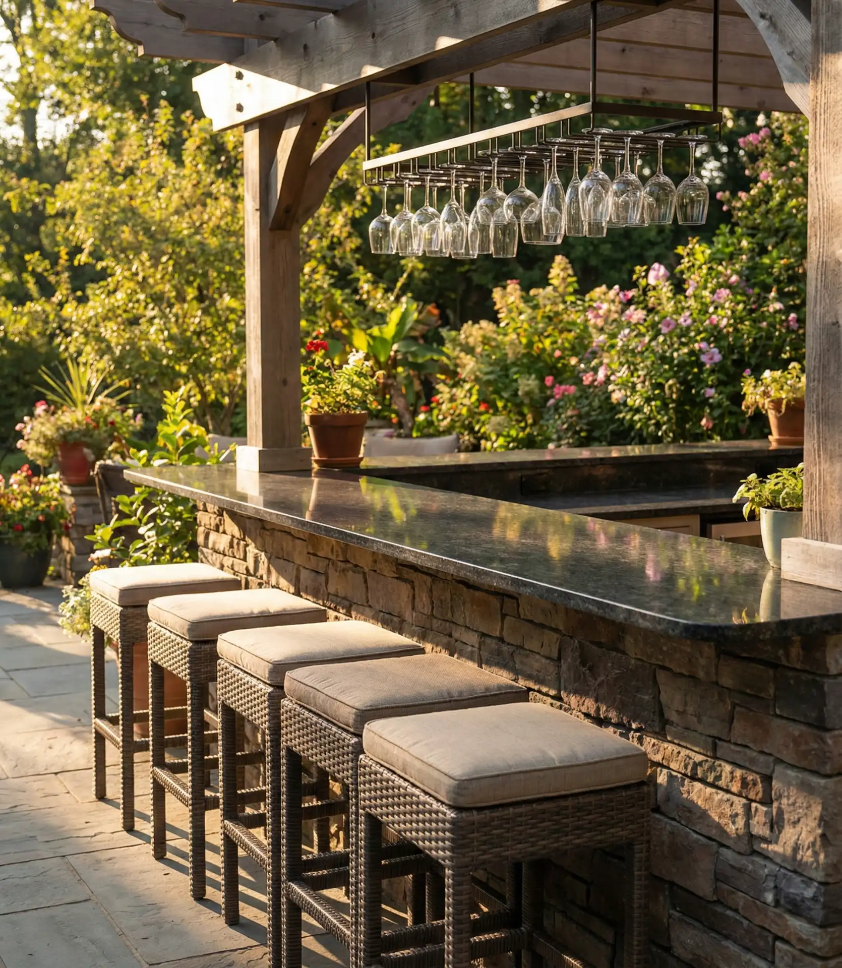 Elegant Stone Countertop Bar 1