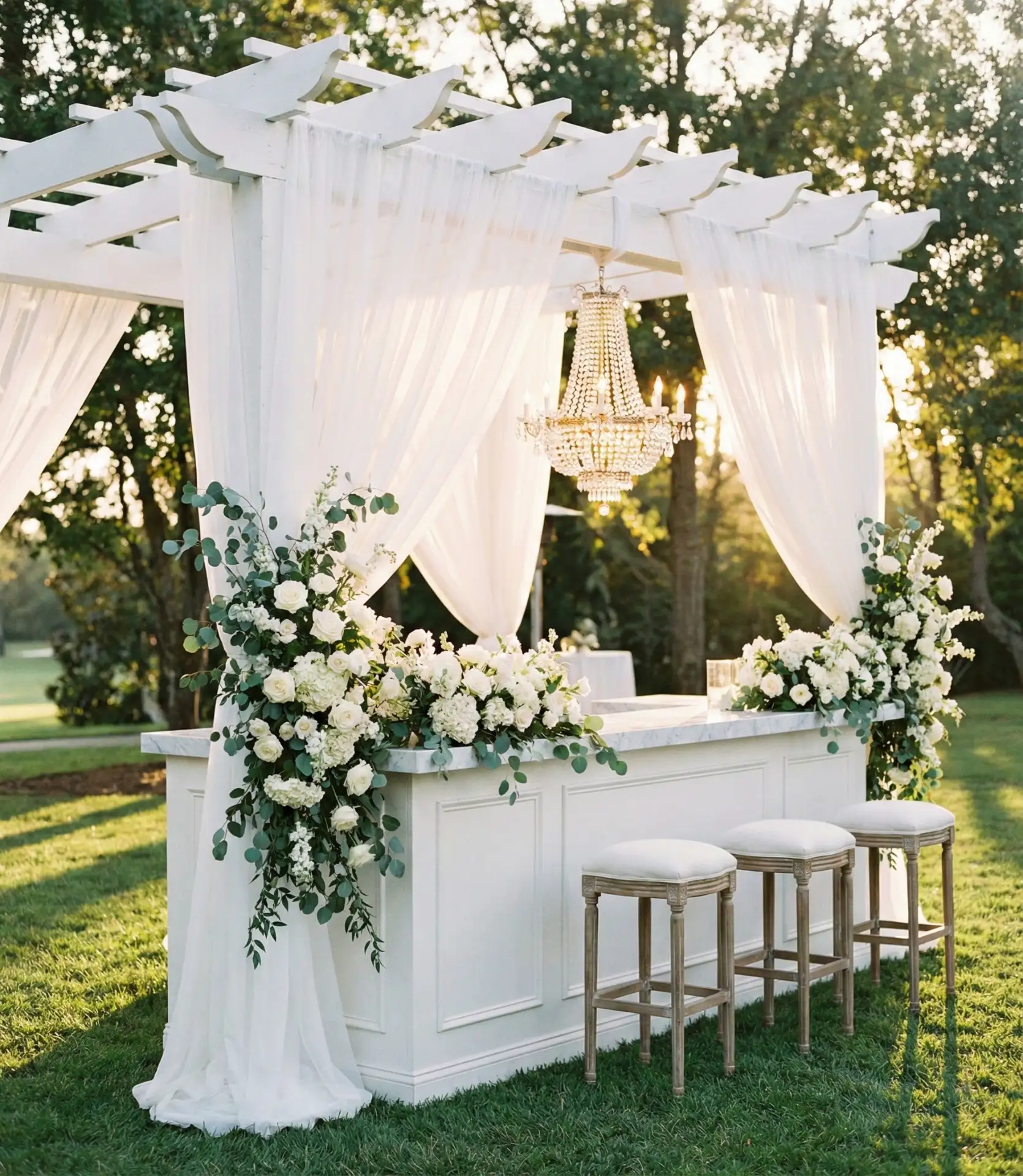 Elegant Wedding-Inspired Outdoor Bar 1