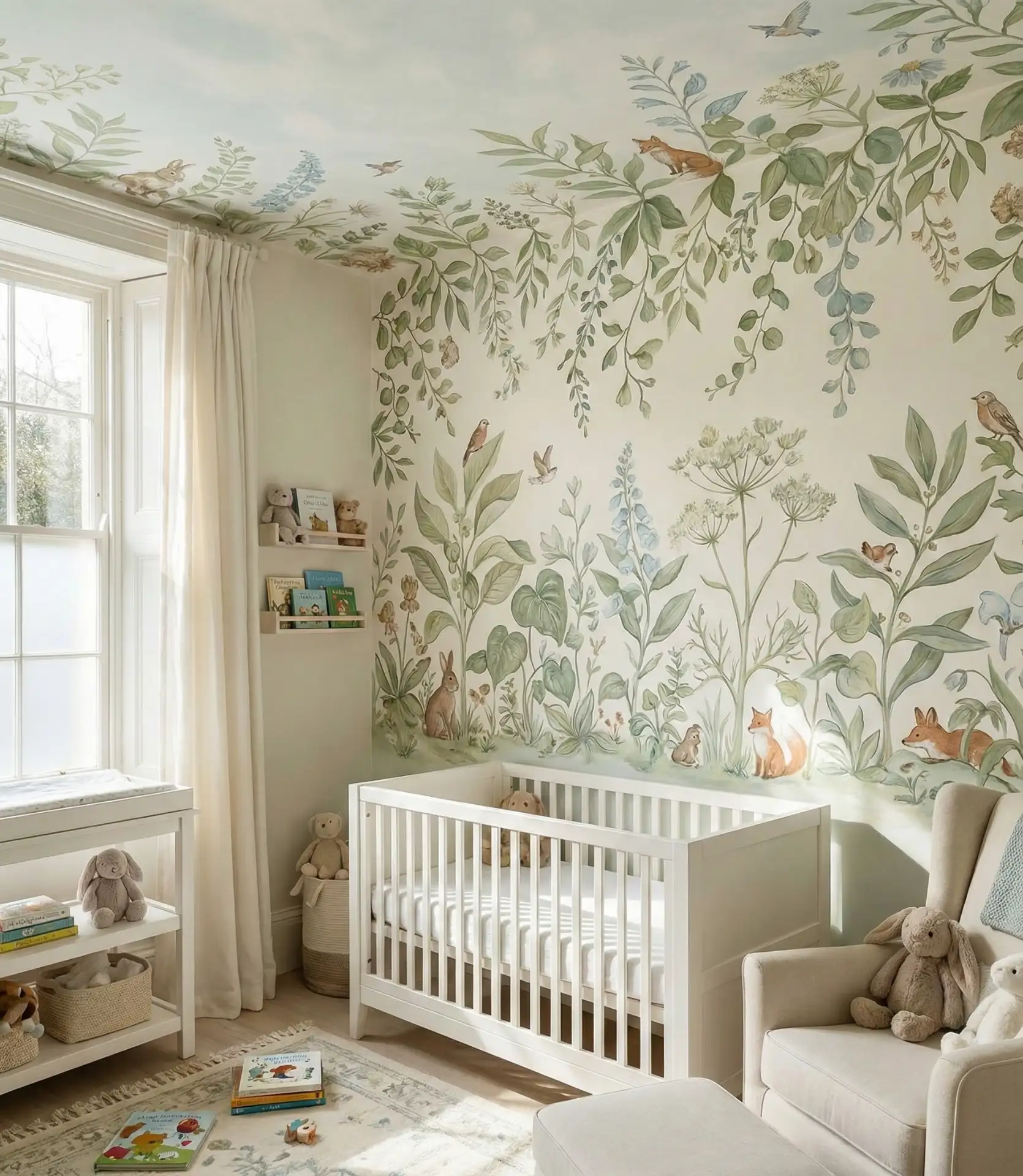 Enchanted Nursery Garden Mural Design 1