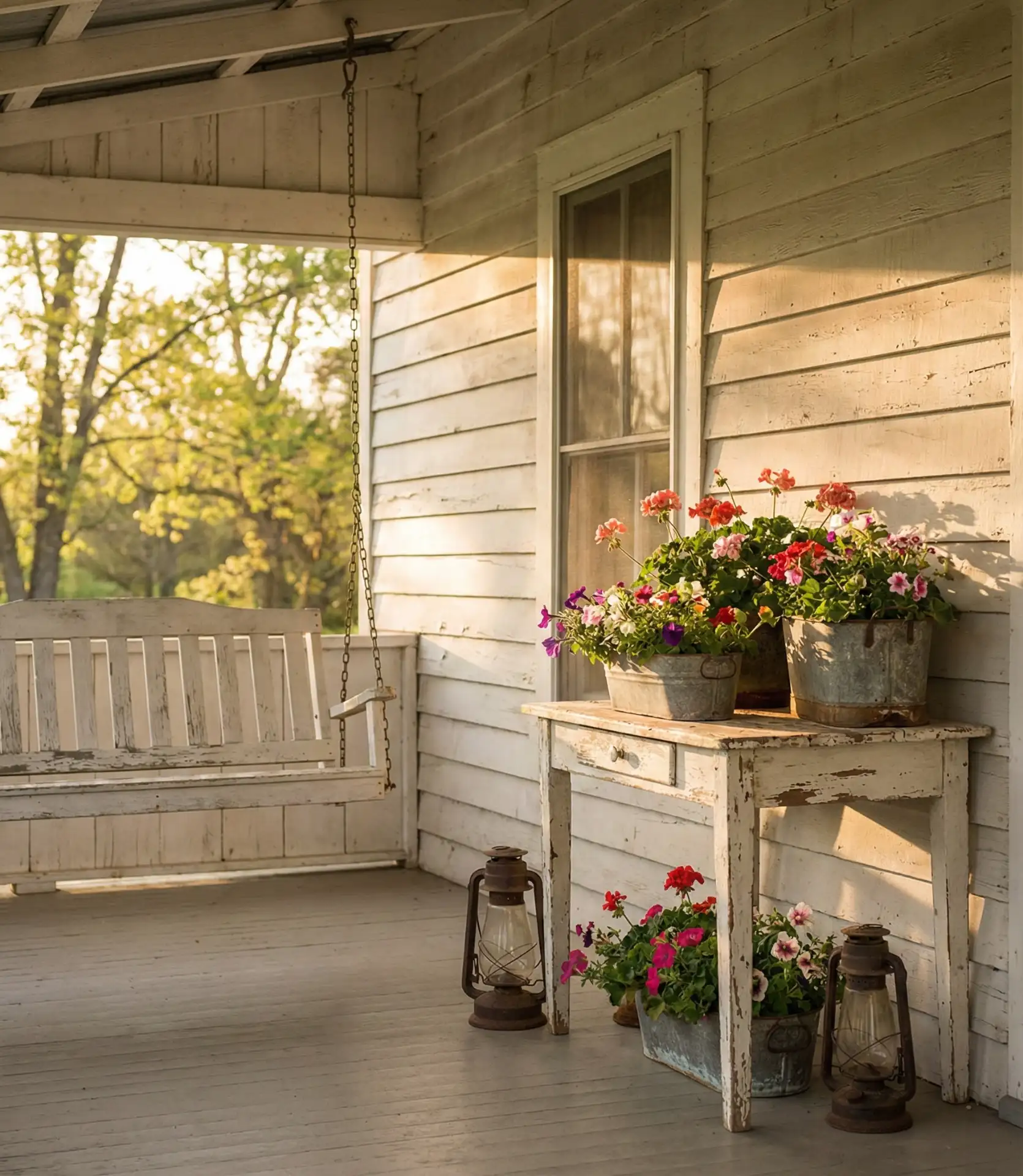 Farmhouse Front Porch Swing Stations 1