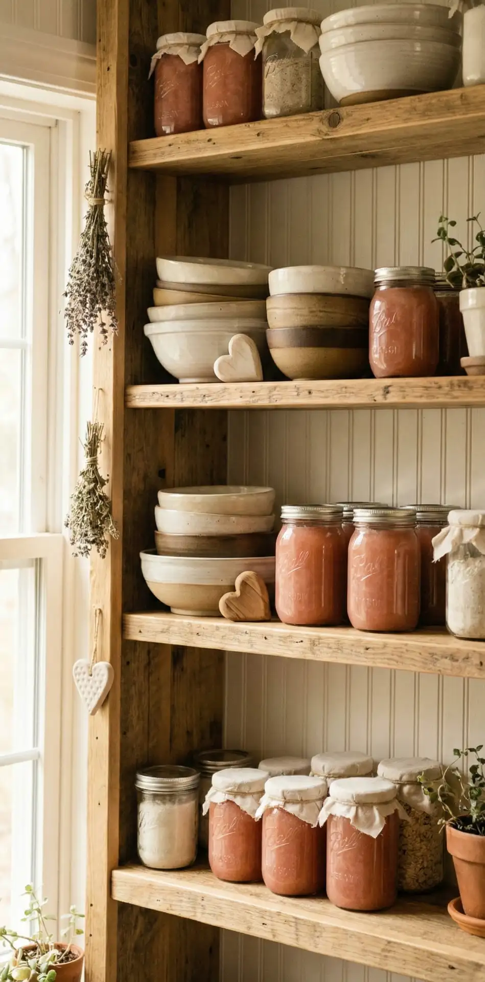 Farmhouse Kitchen Shelf Sweethearts 1