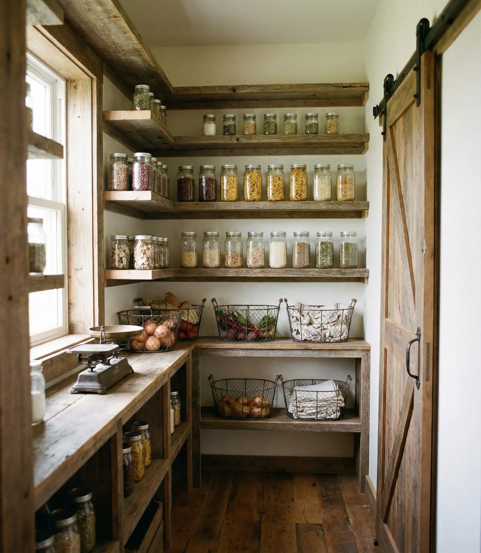 Farmhouse Pantry with Sliding Barn Door 1