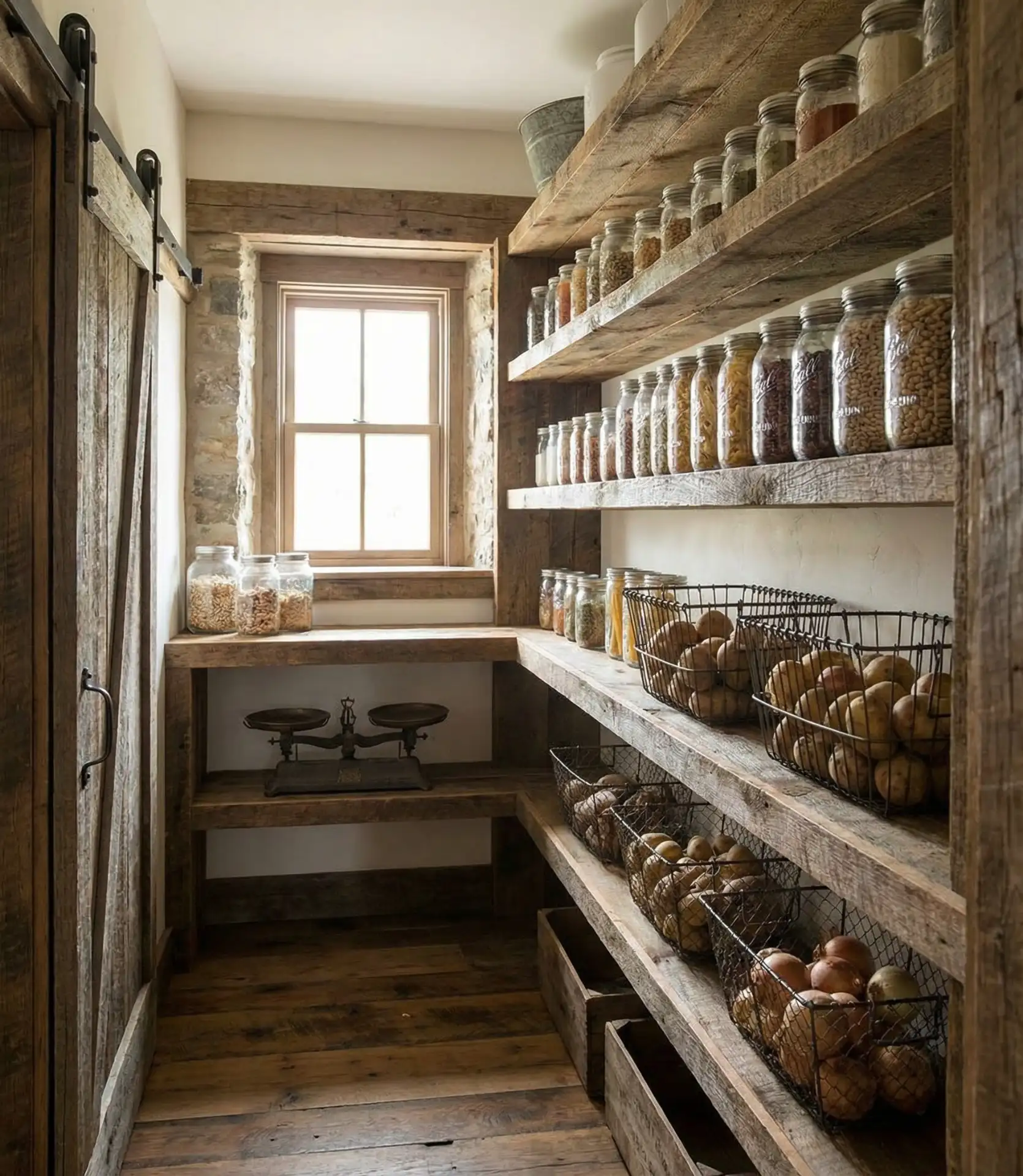 Farmhouse Pantry with Sliding Barn Door 2