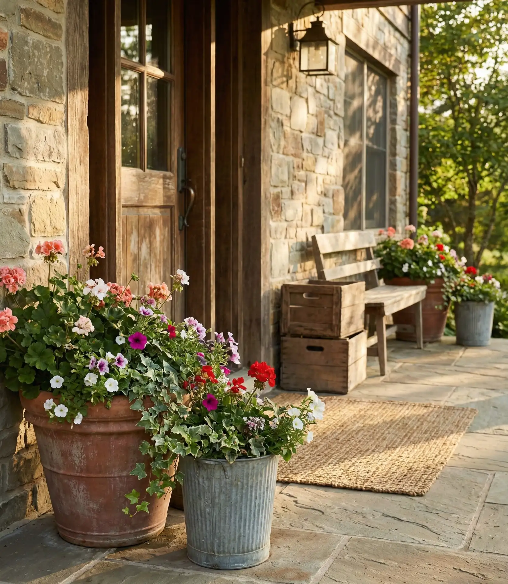 Farmhouse Pots and Planters Display 1