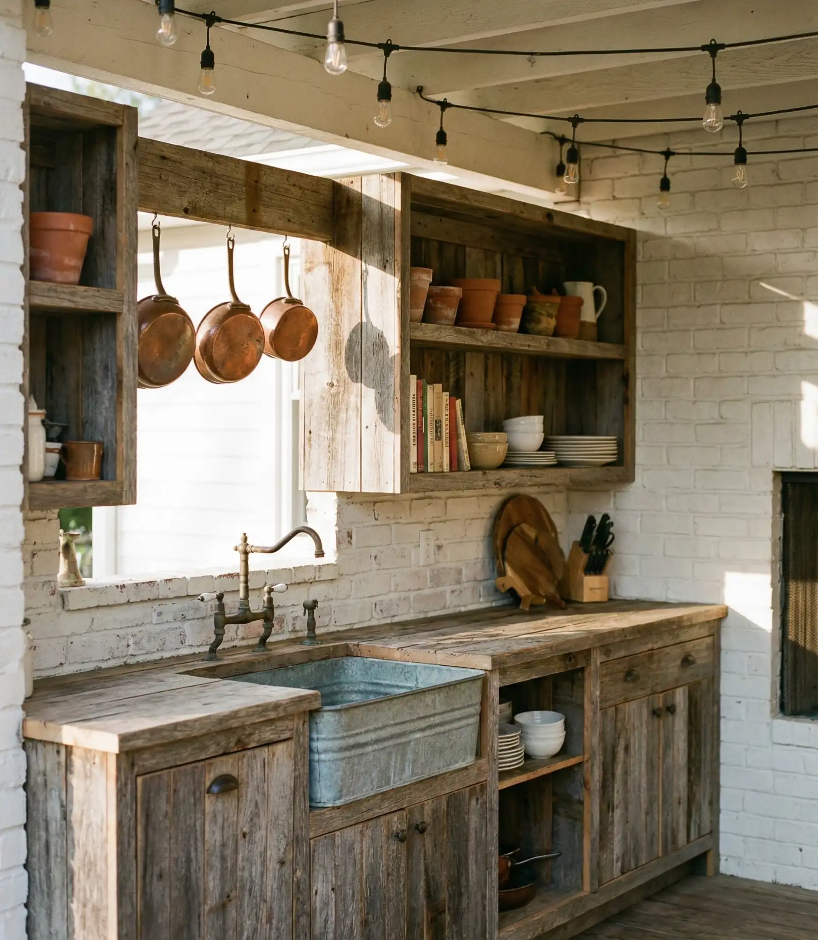 Farmhouse-Style Reclaimed Wood Kitchen 1