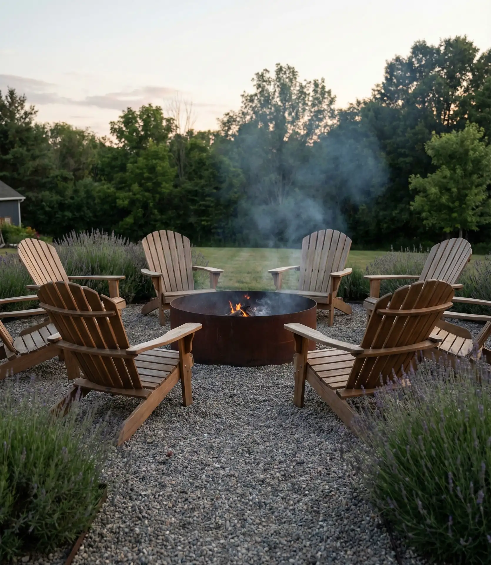 Fire Pit Courtyard with Gravel Surround 1